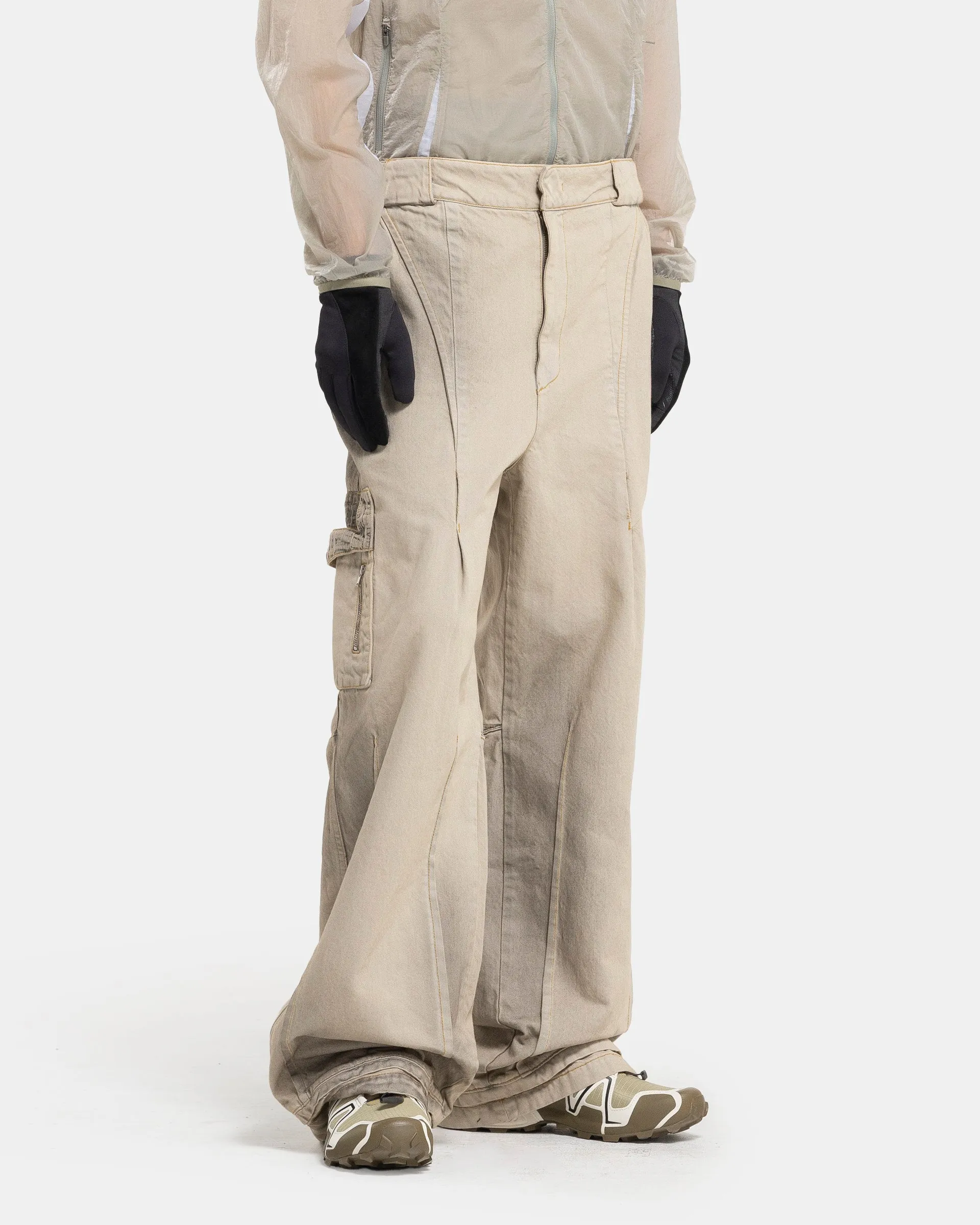 02 Cargo Trousers in Sand Beige