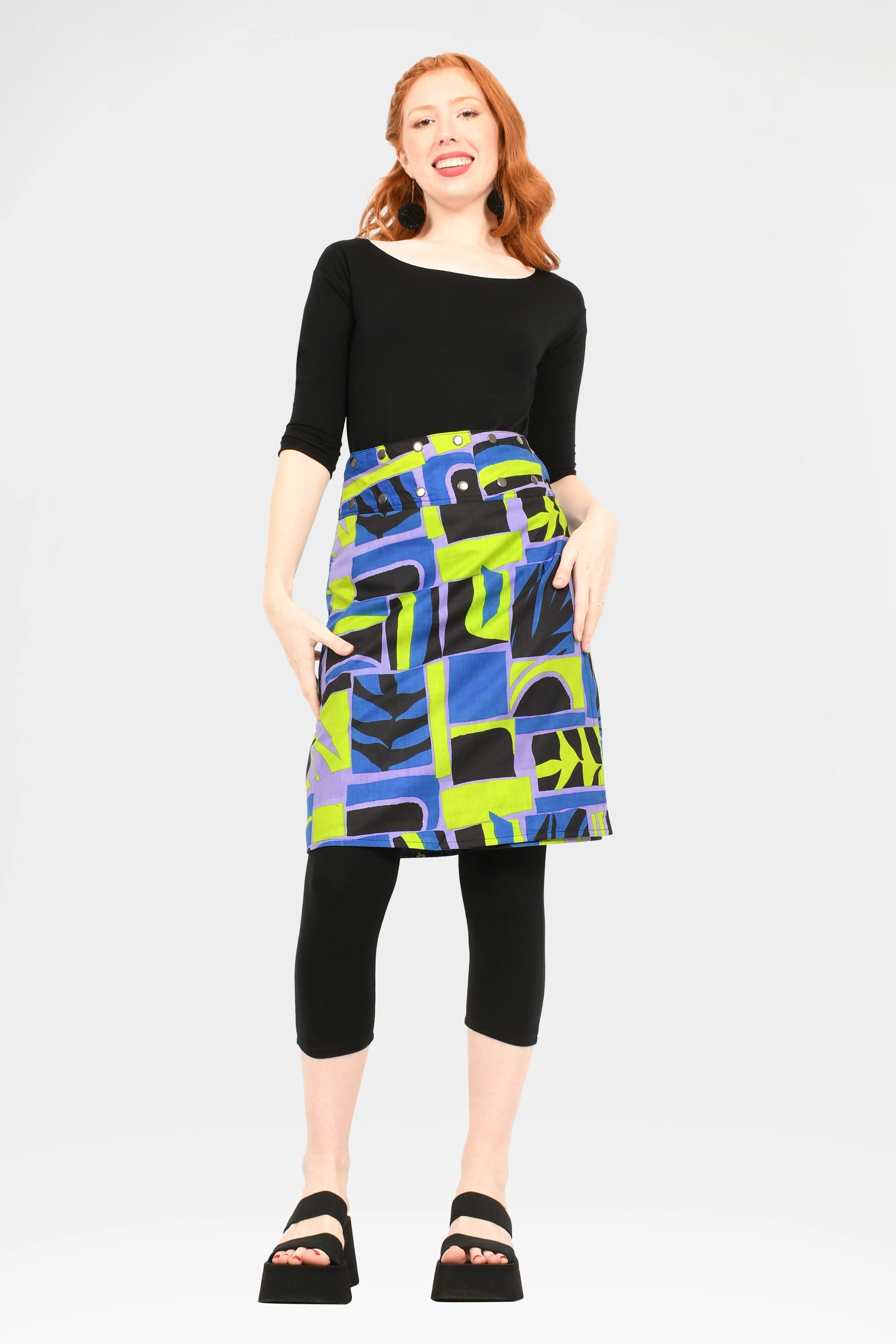 Aluula Long Reversible Button Skirt