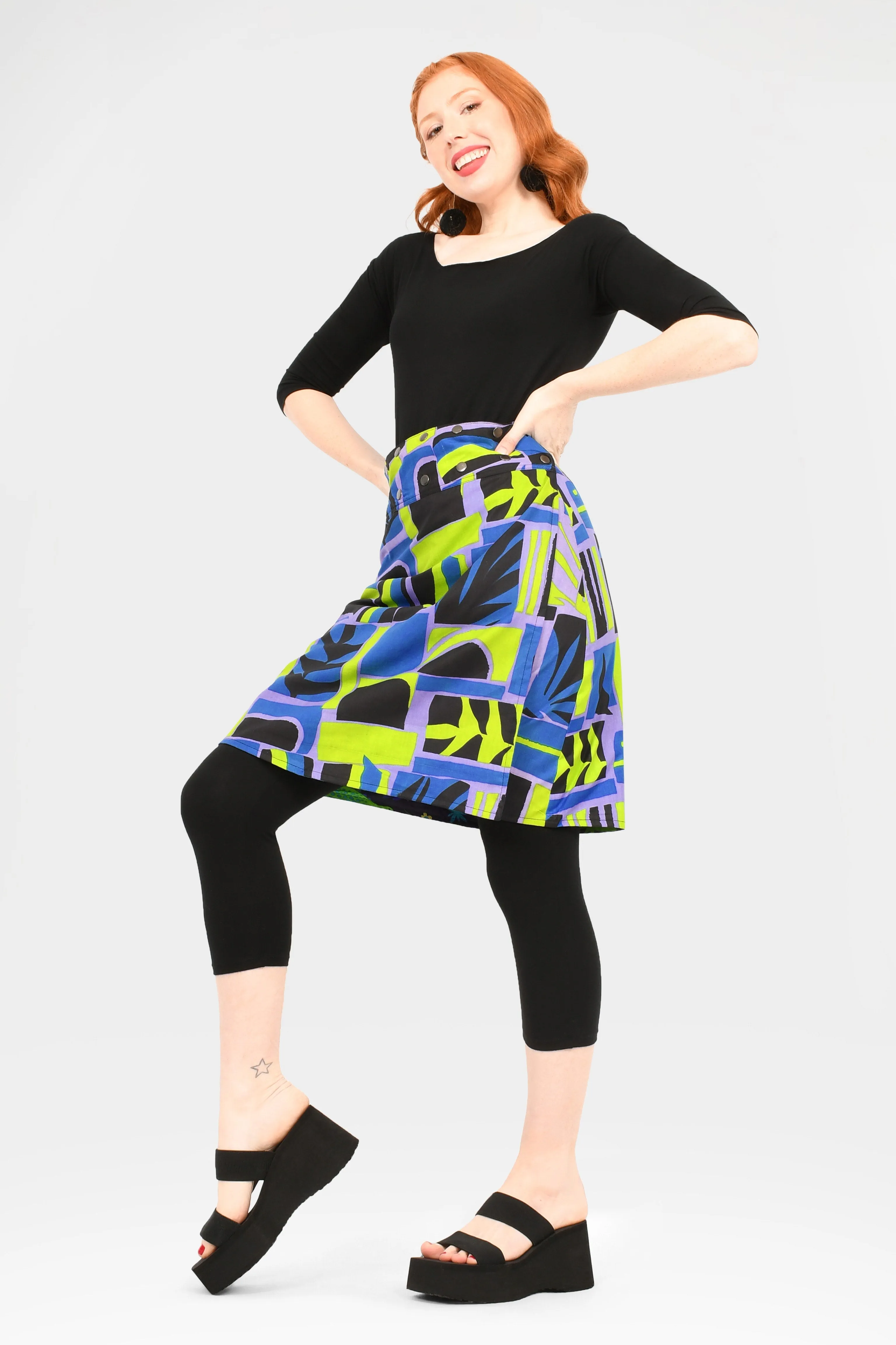 Aluula Long Reversible Button Skirt