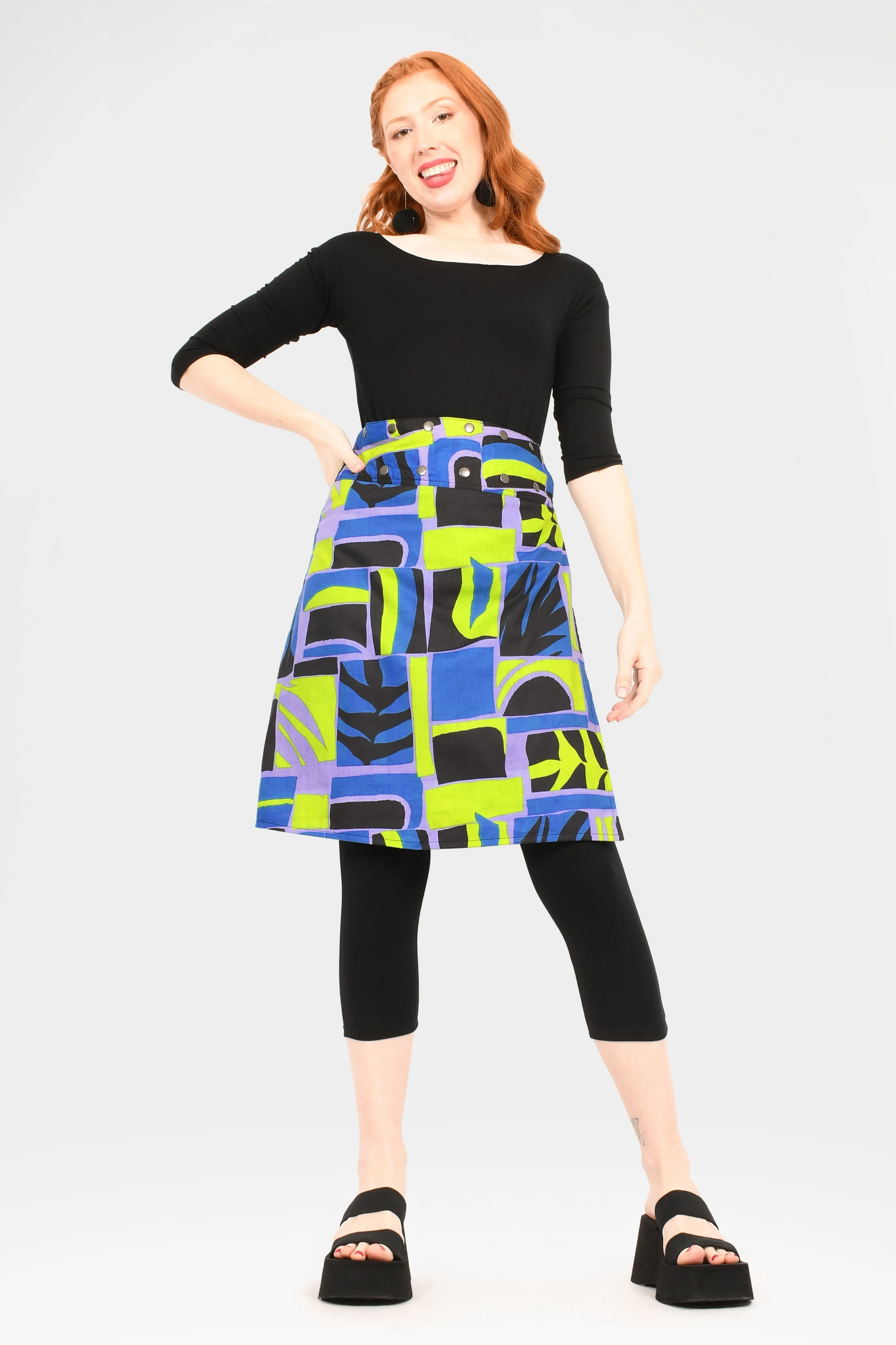 Aluula Long Reversible Button Skirt