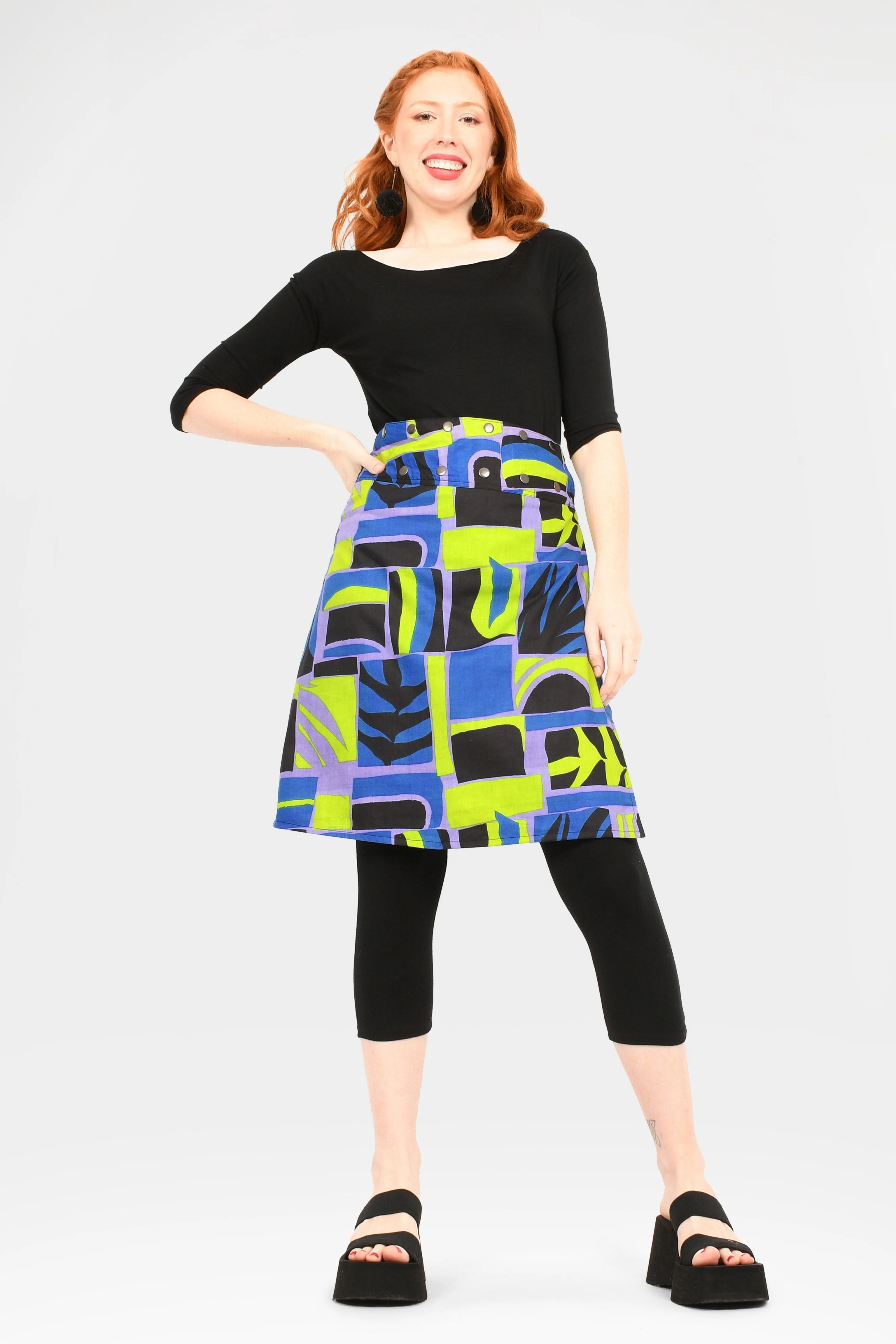 Aluula Long Reversible Button Skirt