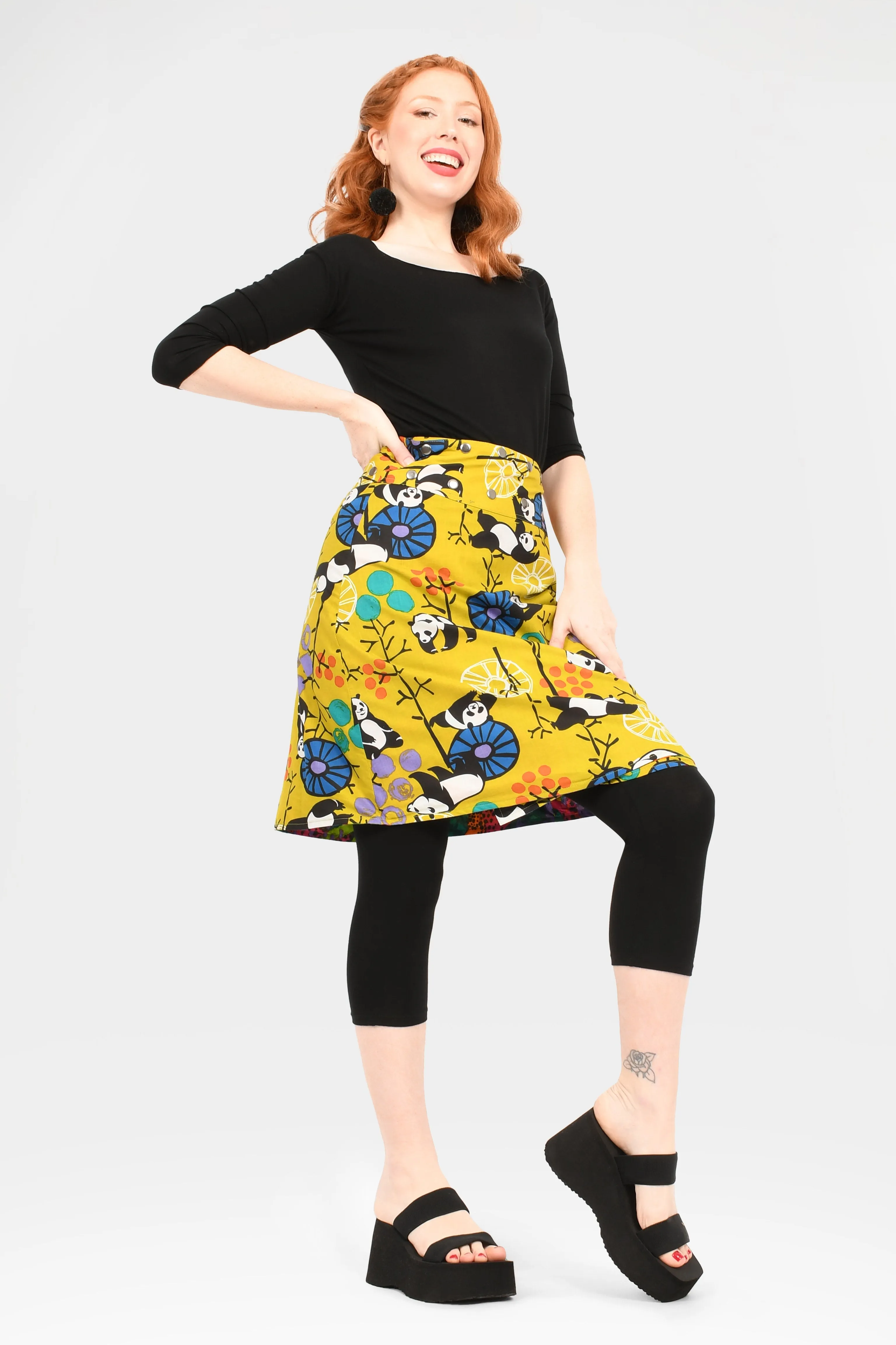 Aluula Long Reversible Button Skirt