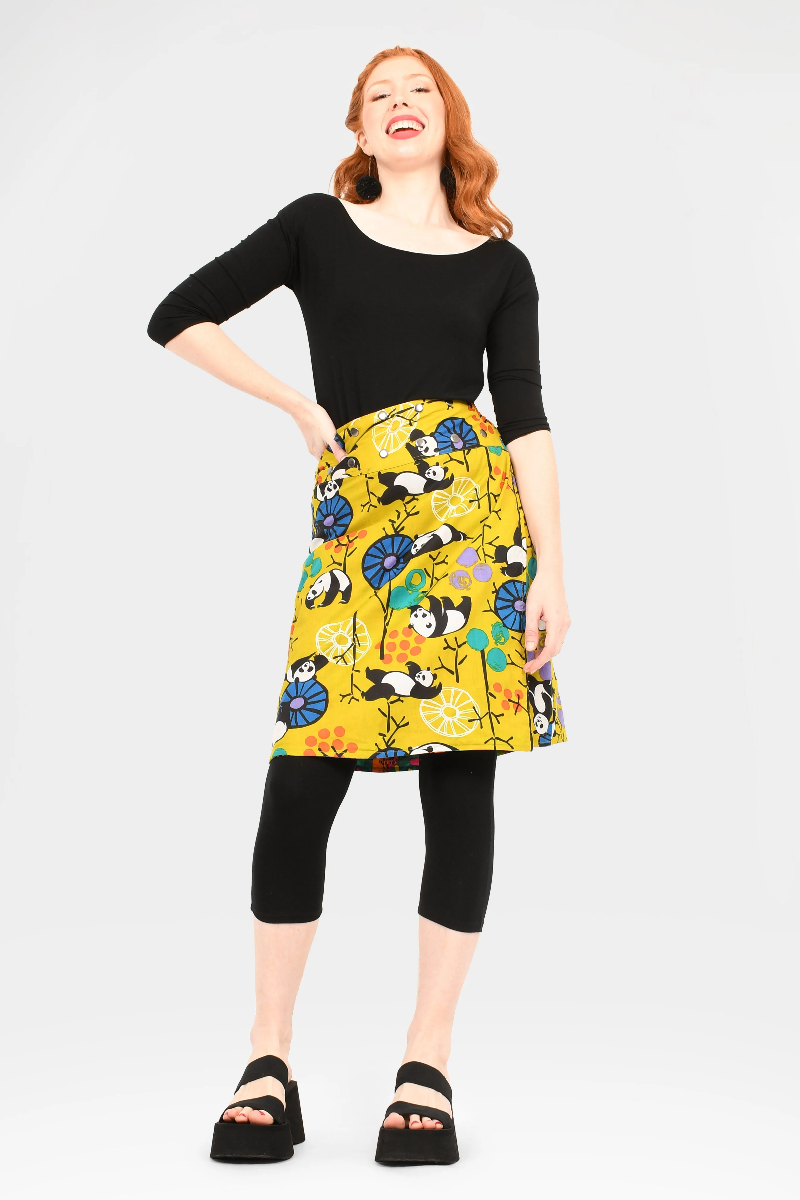 Aluula Long Reversible Button Skirt