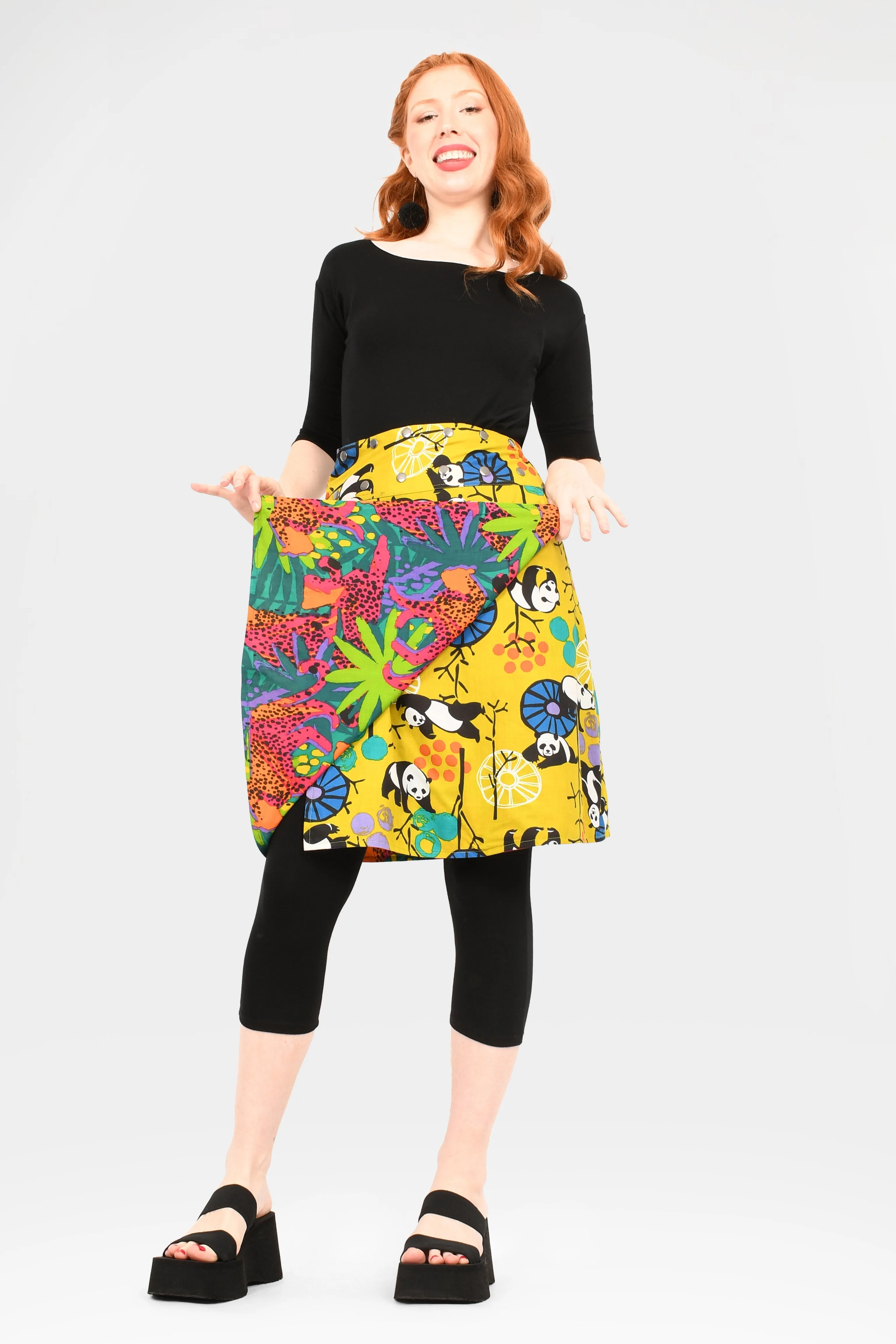 Aluula Long Reversible Button Skirt