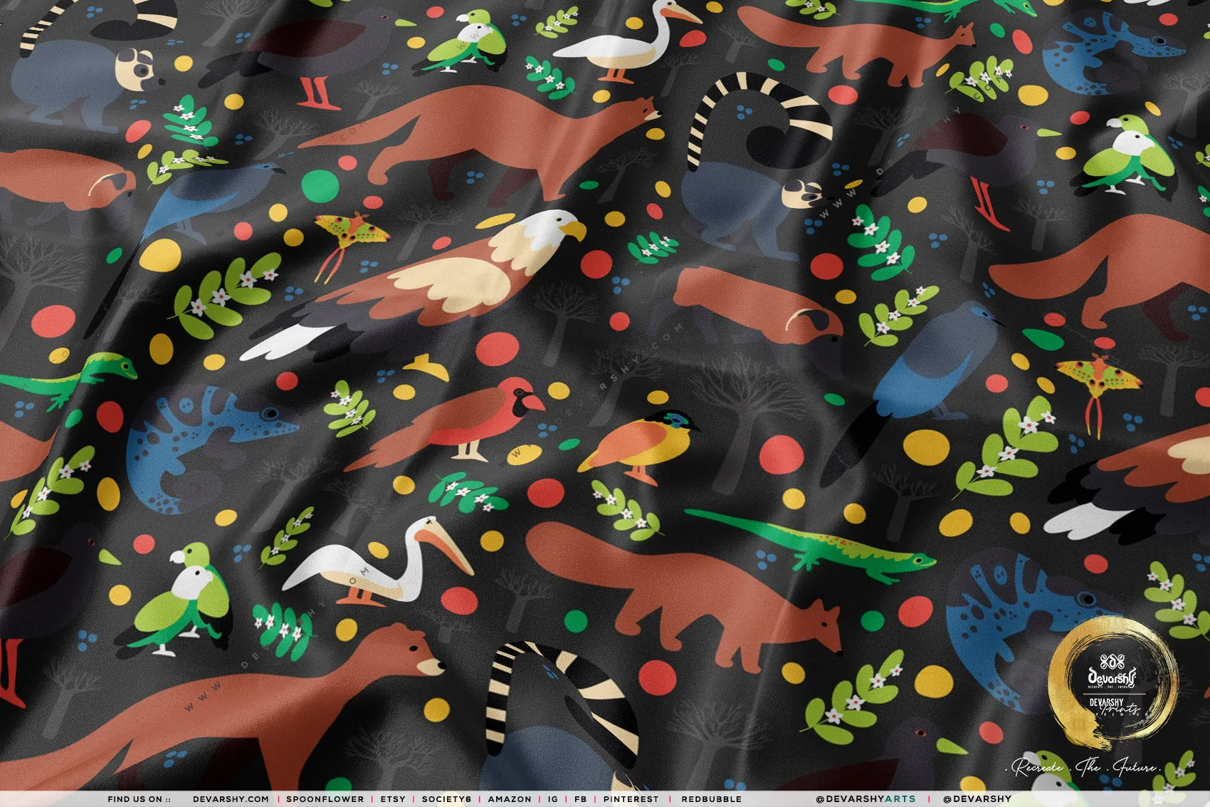 Animals Print Apparel Fabric 3Meters , 9 Designs | 8 Fabrics Option | Kids Fabric By the Yard | 028