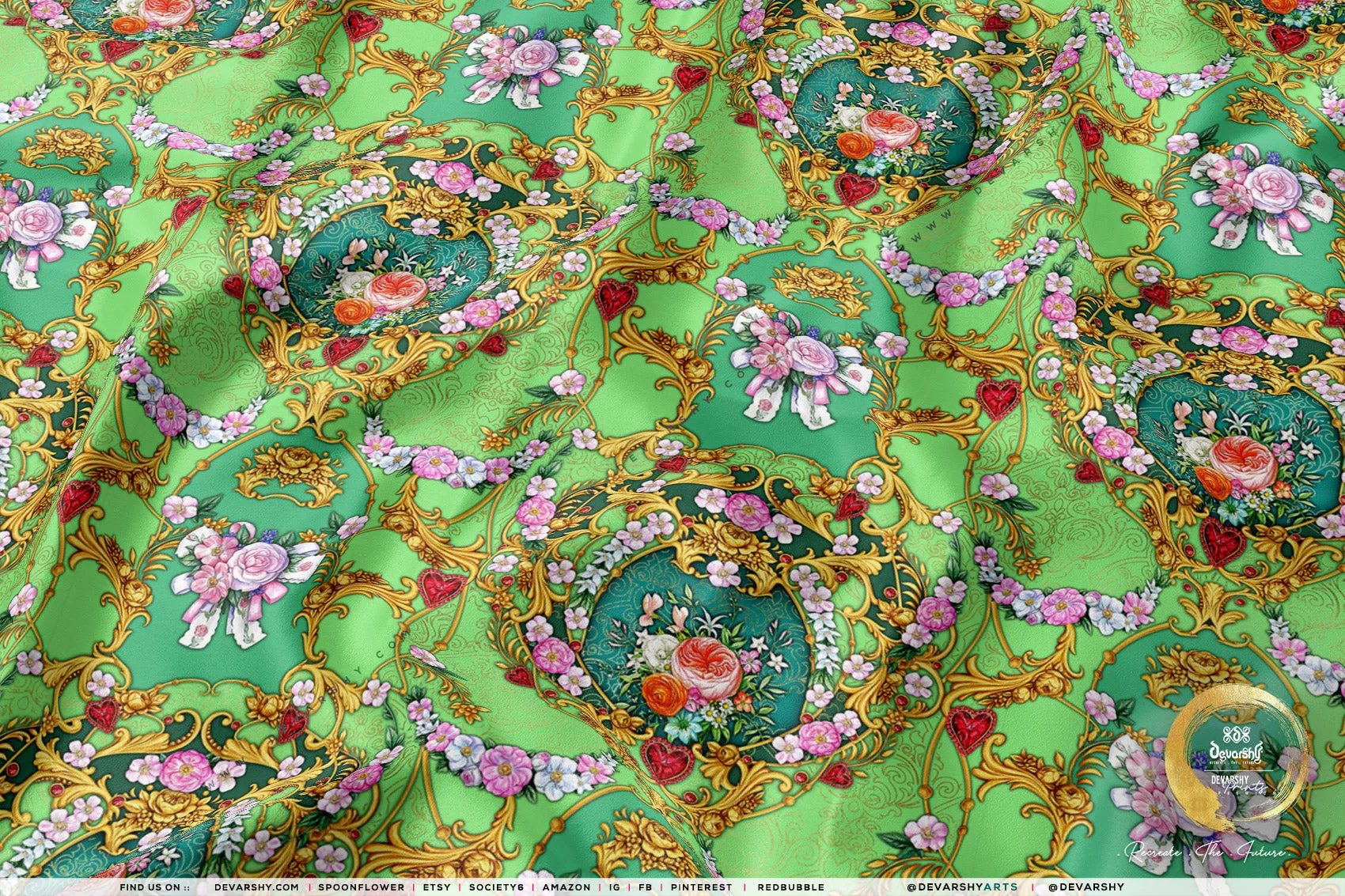 Baroque Florals Apparel Fabric 3Meters | 6 Designs | 8 Fabrics Option | Fabric By the Yard | 043