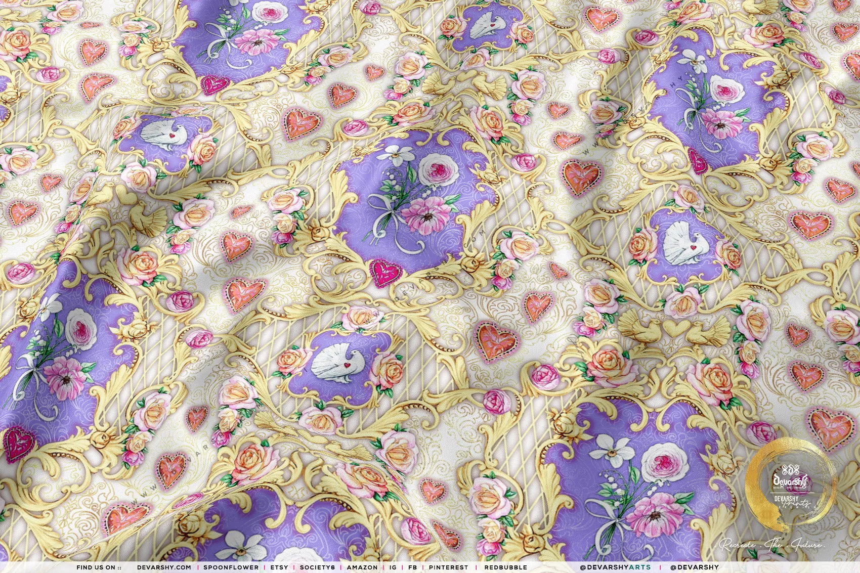 Baroque Florals Apparel Fabric 3Meters | 6 Designs | 8 Fabrics Option | Fabric By the Yard | 043