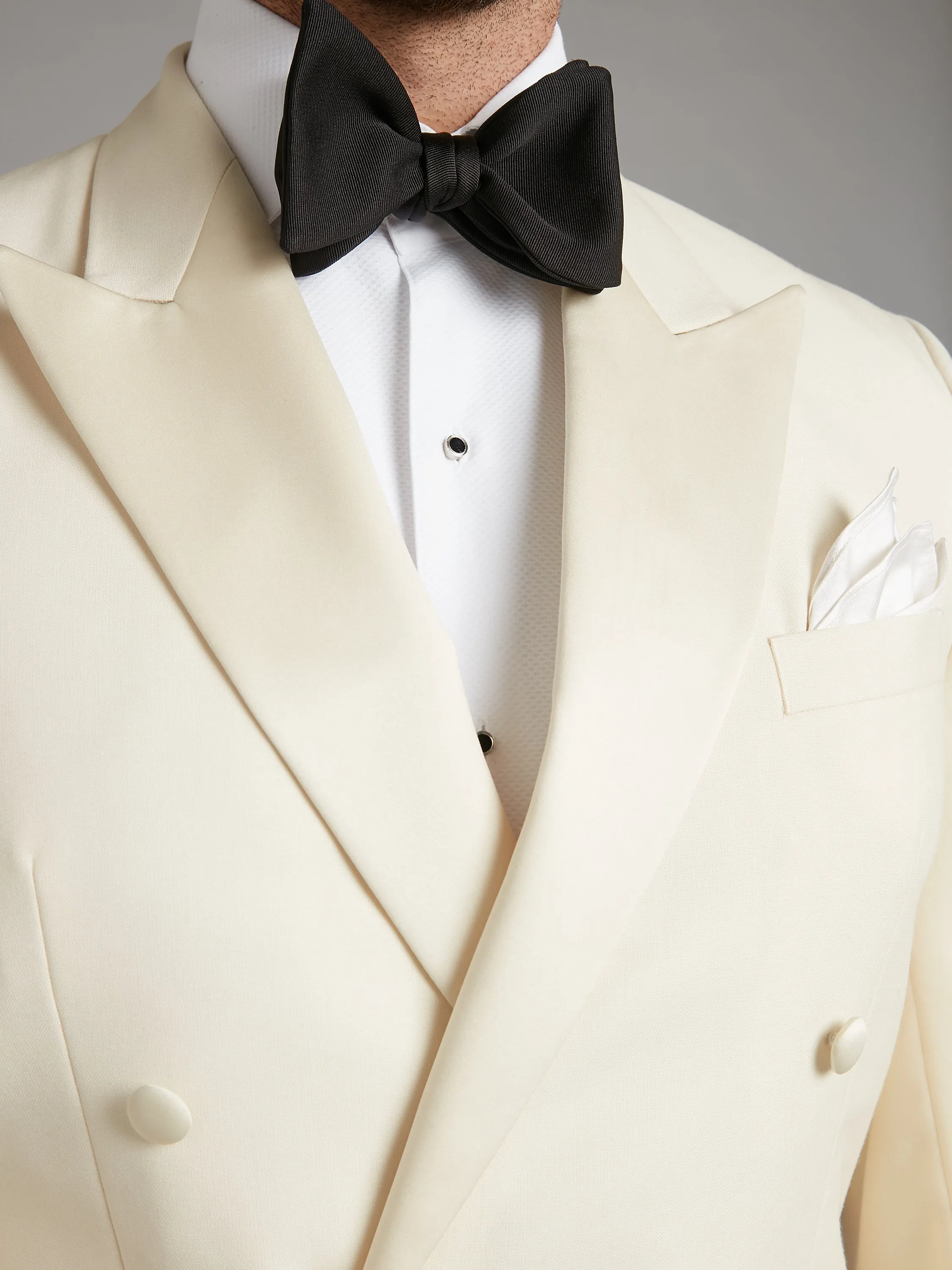 Beaufort Tuxedo Jacket - White Barathea