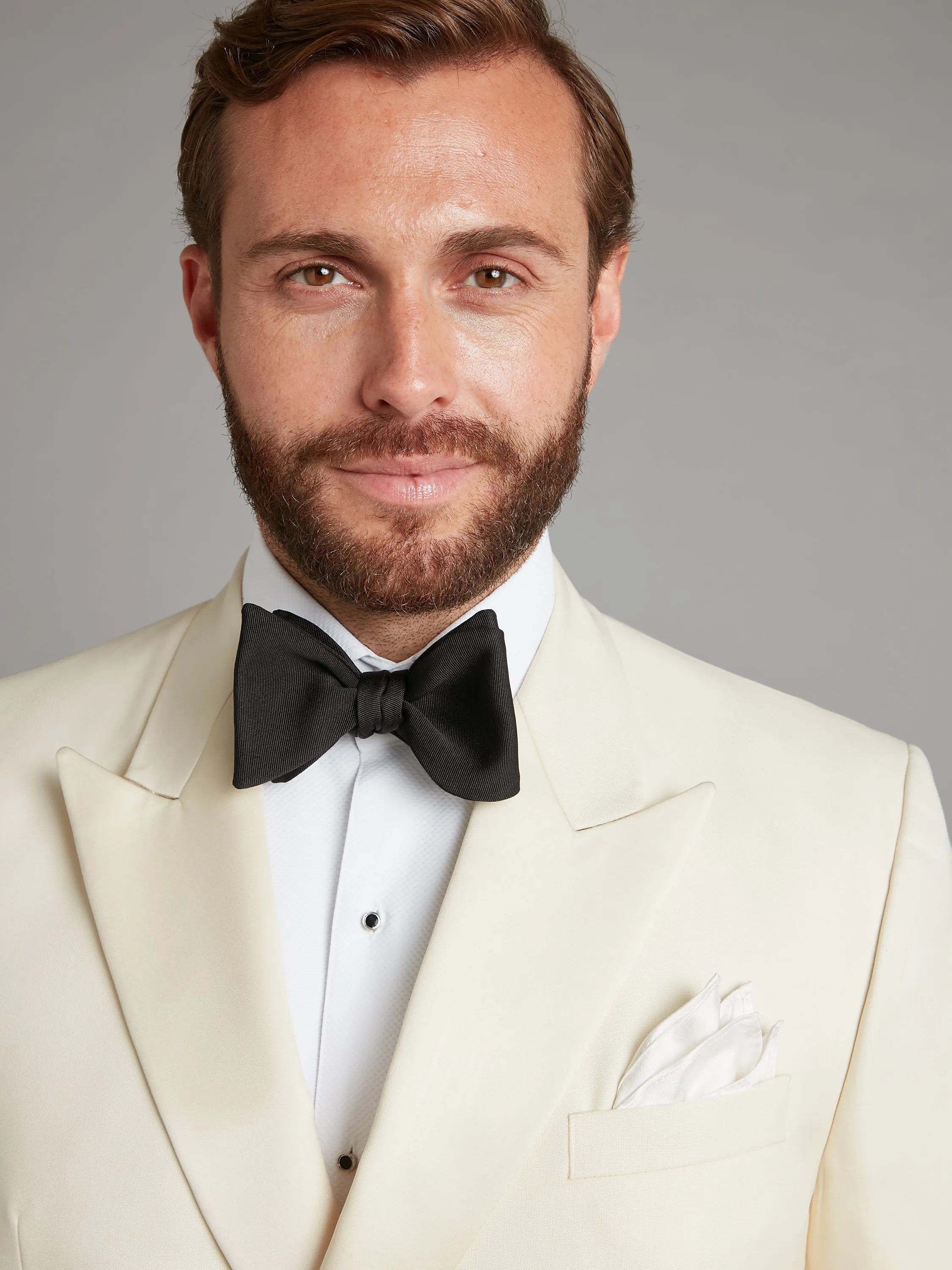 Beaufort Tuxedo Jacket - White Barathea