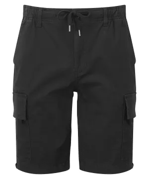 Black - Men’s drawstring cargo utility shorts