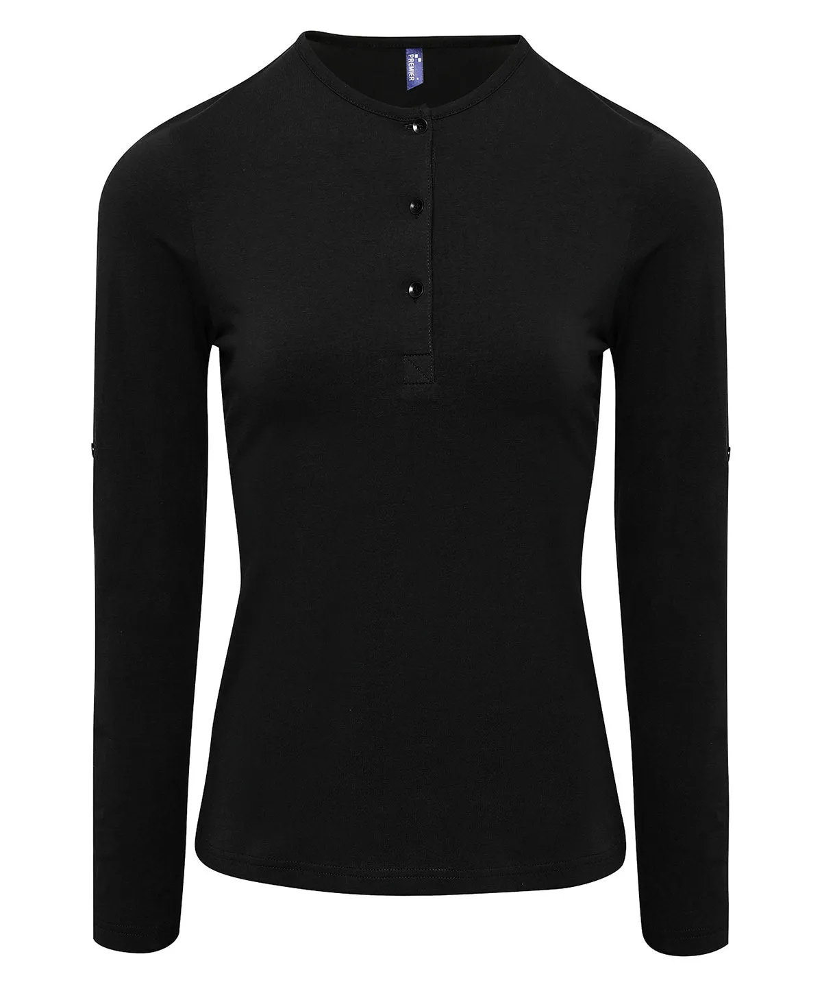 Black - Women's Long John roll-sleeve tee