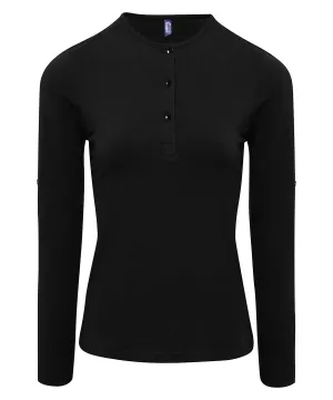 Black - Women's Long John roll-sleeve tee