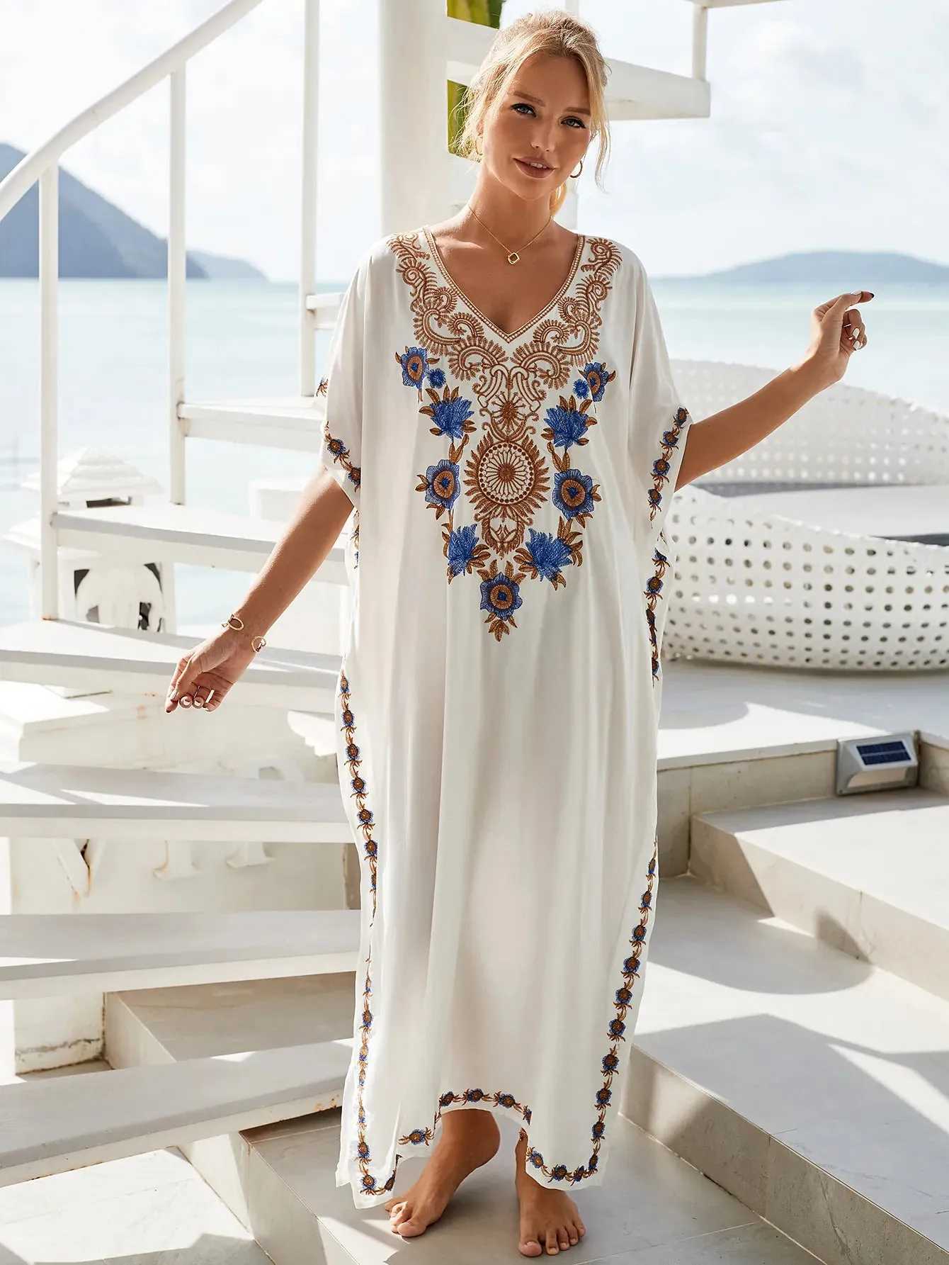 Boho Embroidered Vintage Kaftan