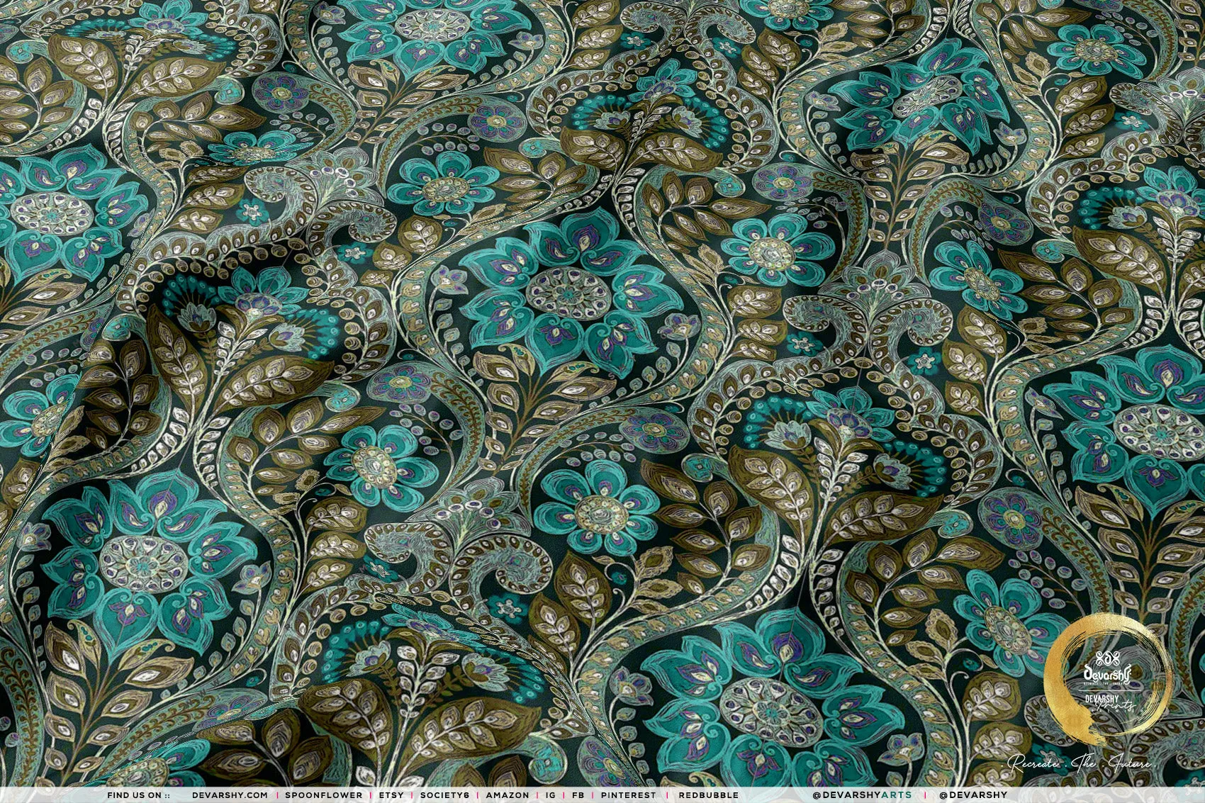 Brocade Print Apparel Fabric 3Meters , 9 Designs | 8 Fabrics Option | Fabric By the Yard | 066