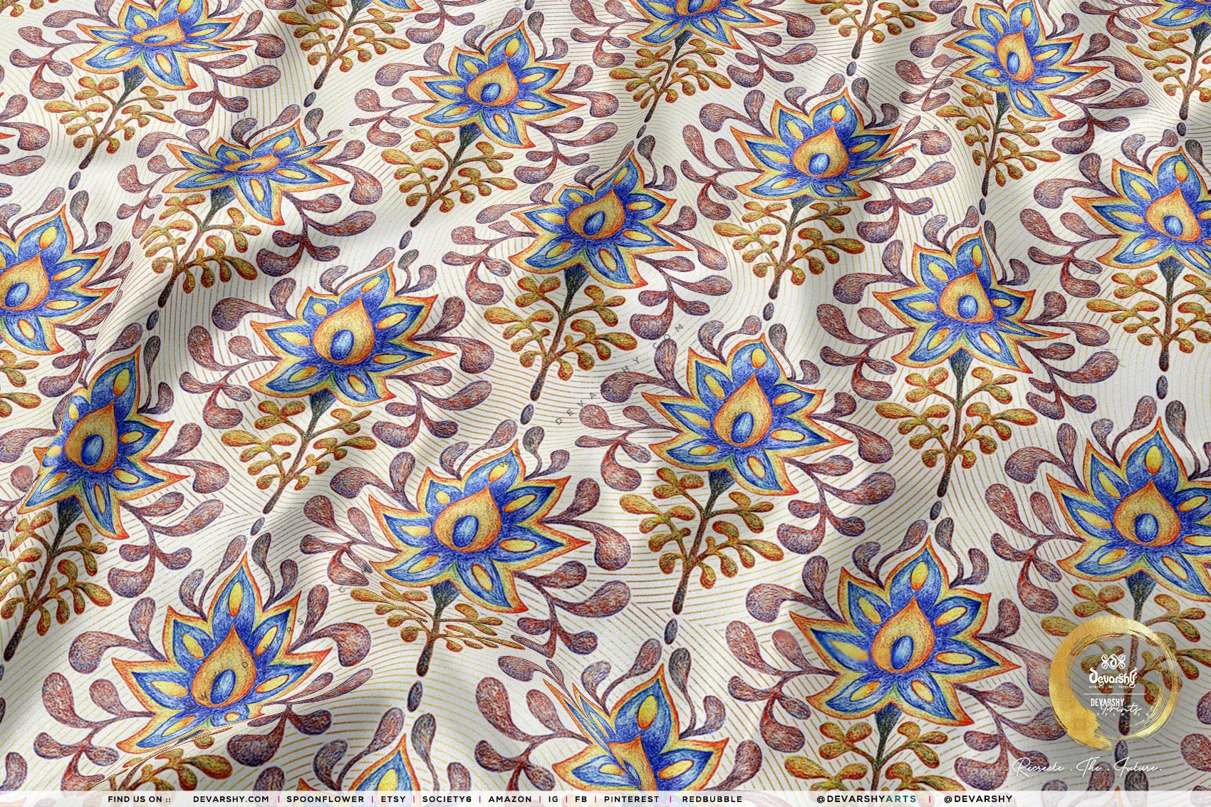 Brocade Print Apparel Fabric 3Meters , 9 Designs | 8 Fabrics Option | Fabric By the Yard | 066