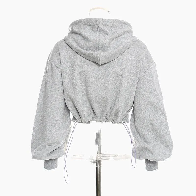 Corset Push Cropped Hoodie