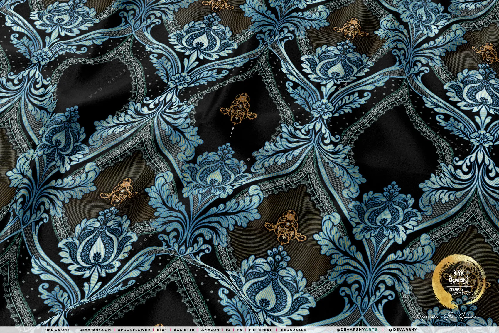 Damask Apparel Fabric 3Meters , 9 Designs | 8 Fabric Options | Fabric By the Yard | 075