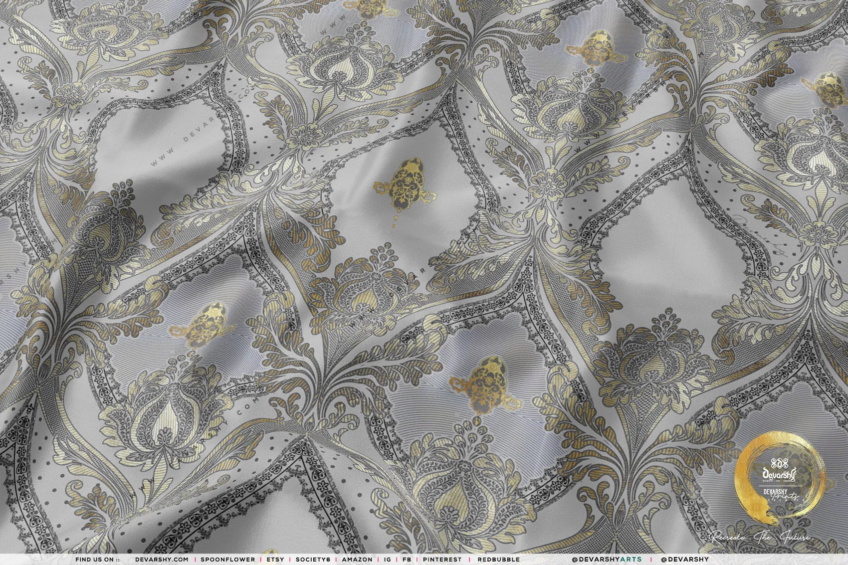 Damask Apparel Fabric 3Meters , 9 Designs | 8 Fabric Options | Fabric By the Yard | 075