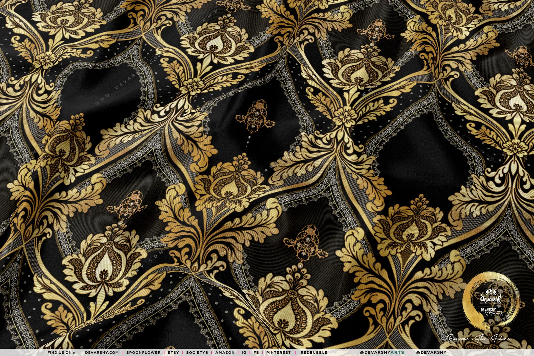 Damask Apparel Fabric 3Meters , 9 Designs | 8 Fabric Options | Fabric By the Yard | 075