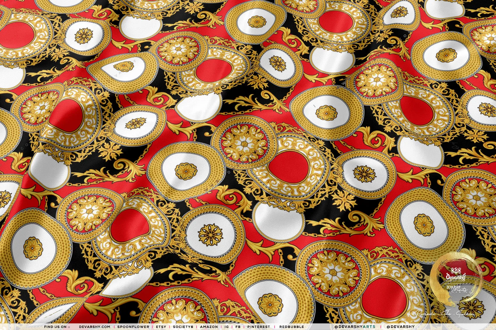 Decorative Circles Apparel Fabric 3Meters , 9 Designs | 8 Fabrics Option | Fabric By the Yard | 031