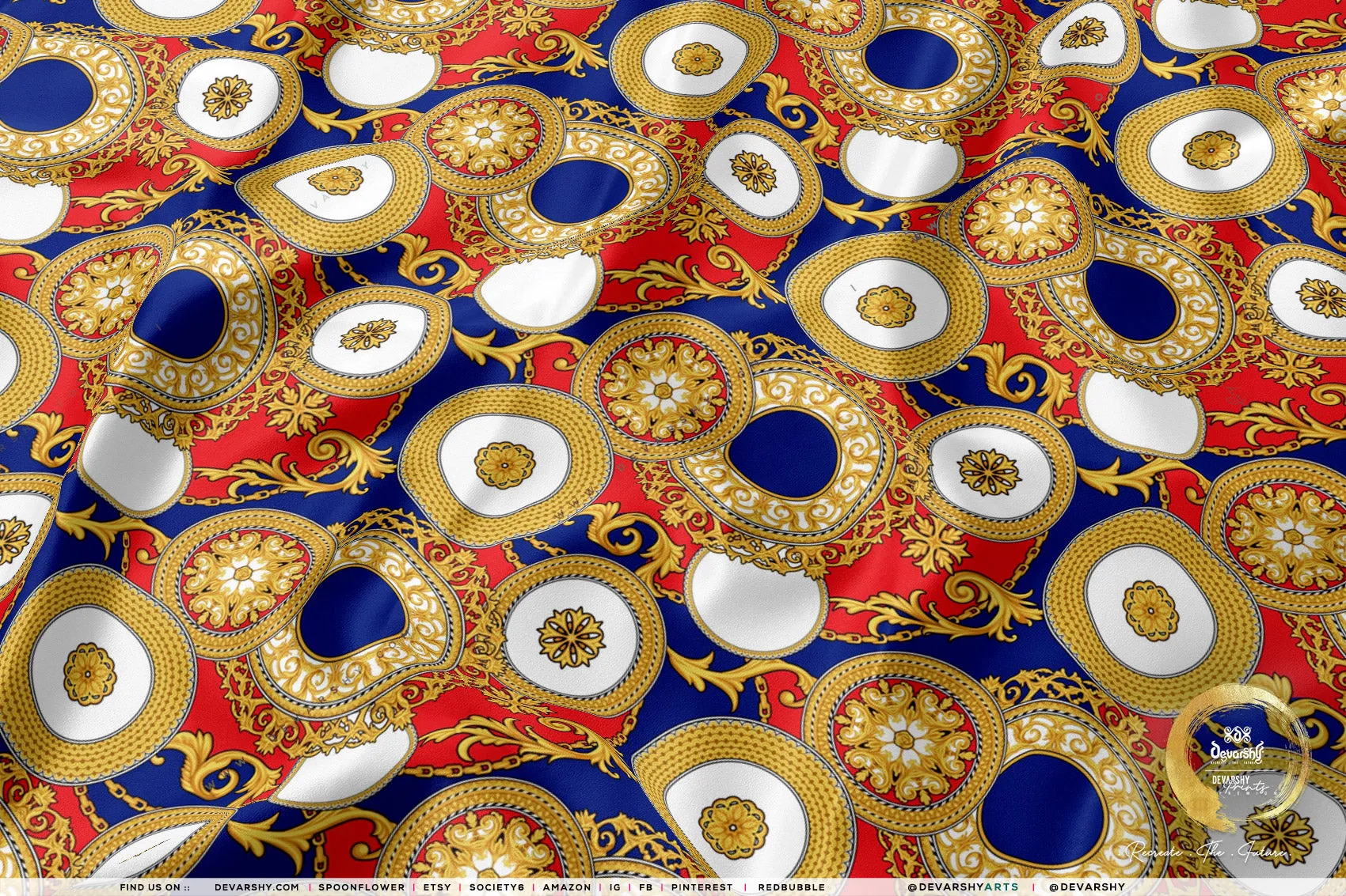 Decorative Circles Apparel Fabric 3Meters , 9 Designs | 8 Fabrics Option | Fabric By the Yard | 031