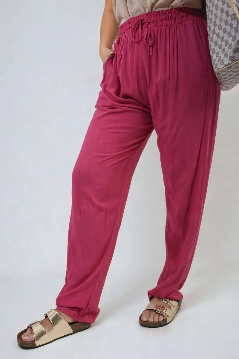 Drawstring High Waist Trouser with Side Pockets