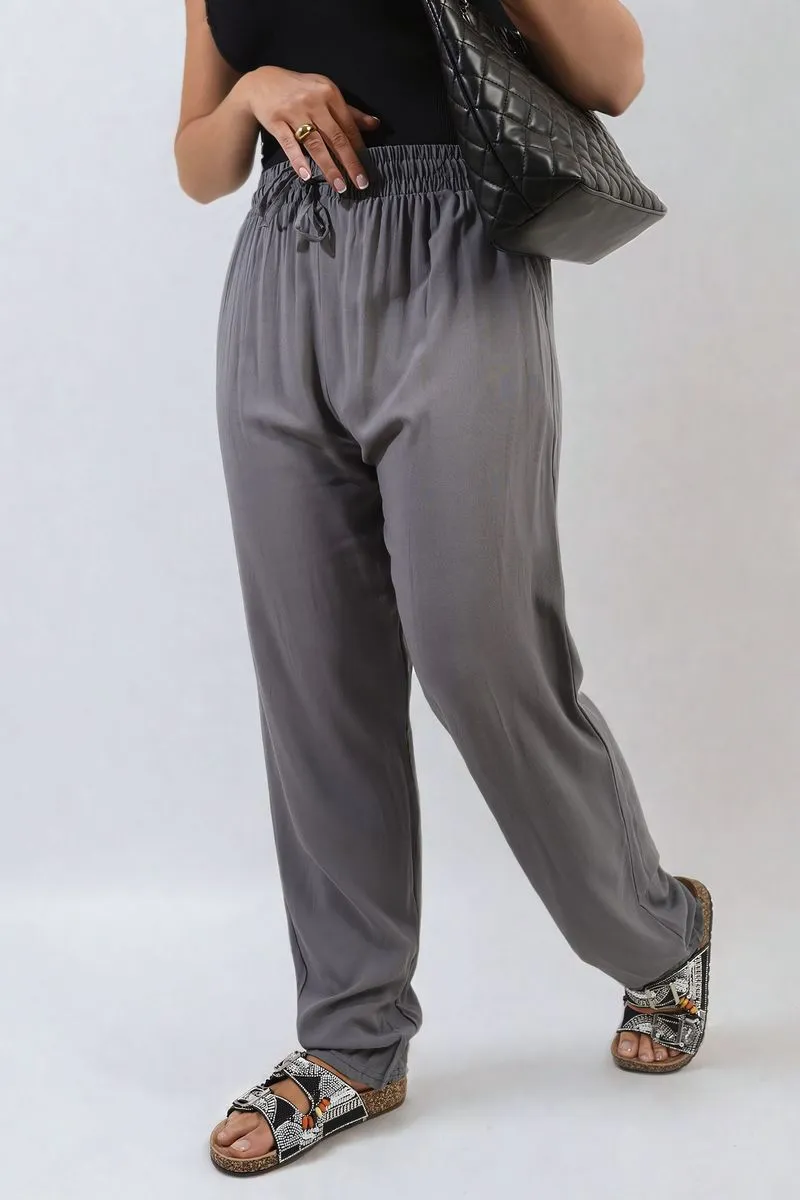 Drawstring High Waist Trouser with Side Pockets