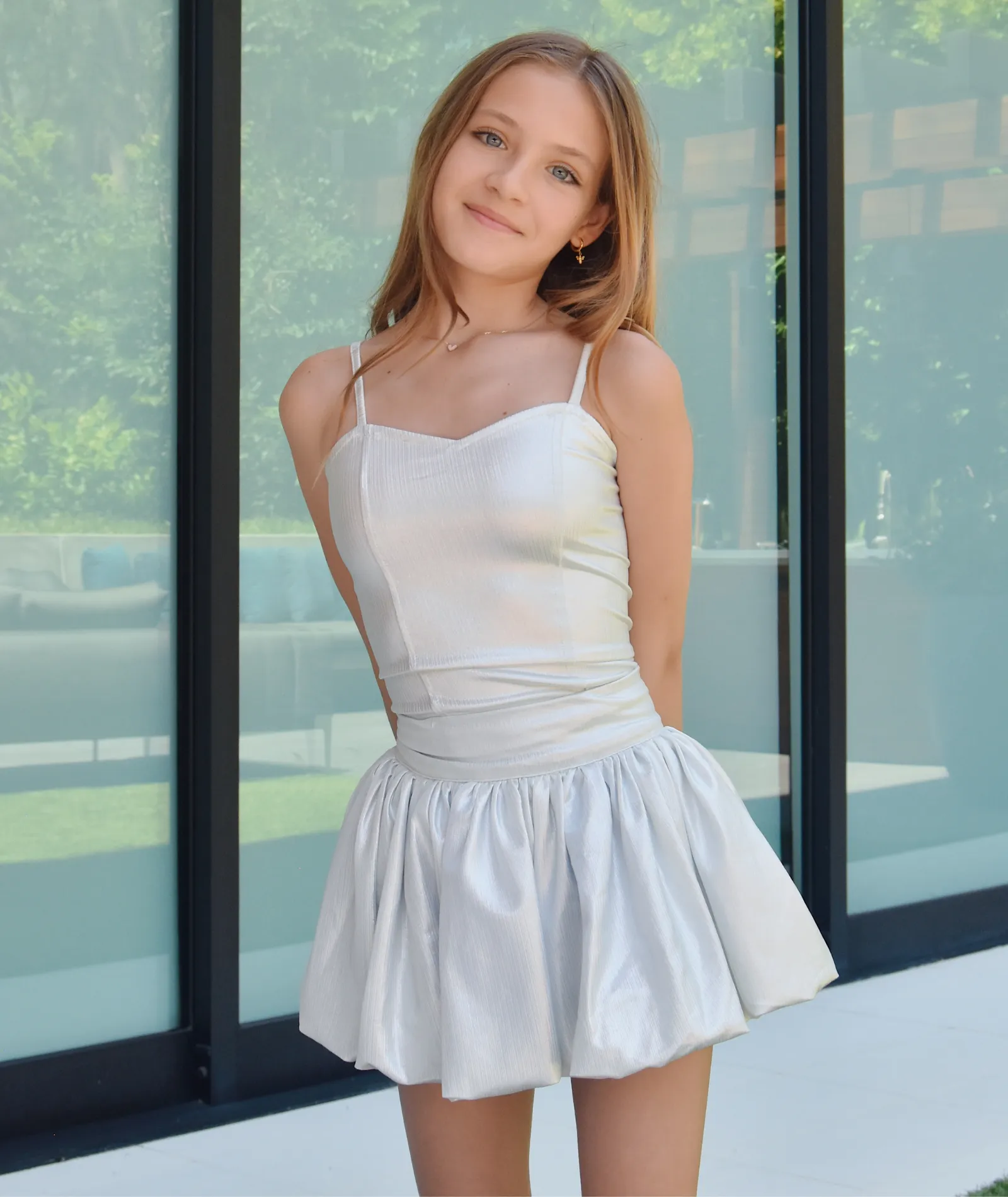 FBZ Girls Metallic Bubble Skirt