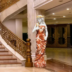 FINEST Outdoor Statues A Pair Marble Lady Statues For Sale FM-031