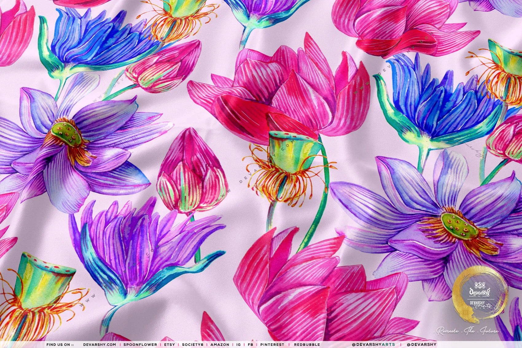 Floral Petals Apparel Fabric 3Meters , 9 Designs | 8 Fabrics Option | Fabric By the Yard | D20150