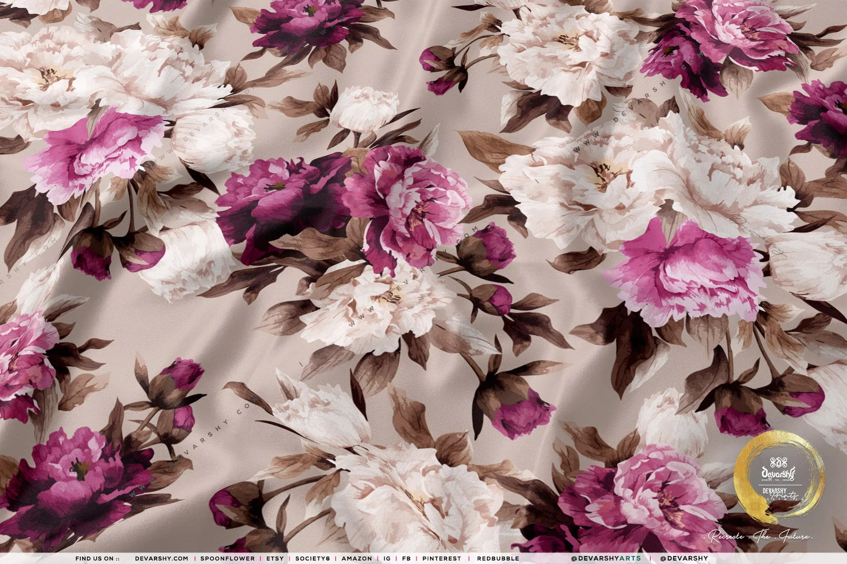 Florals Pattern Apparel Fabric 3Meters , 9 Designs | 8 Fabric Options | Fabric By the Yard | D20132