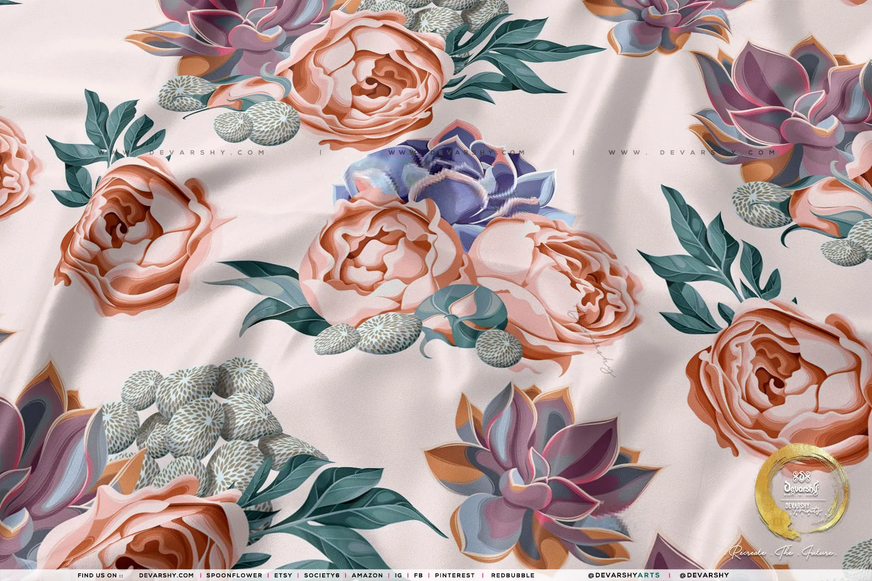 Florals Pattern Apparel Fabric 3Meters , 9 Designs | 8 Fabric Options | Fabric By the Yard | D20132