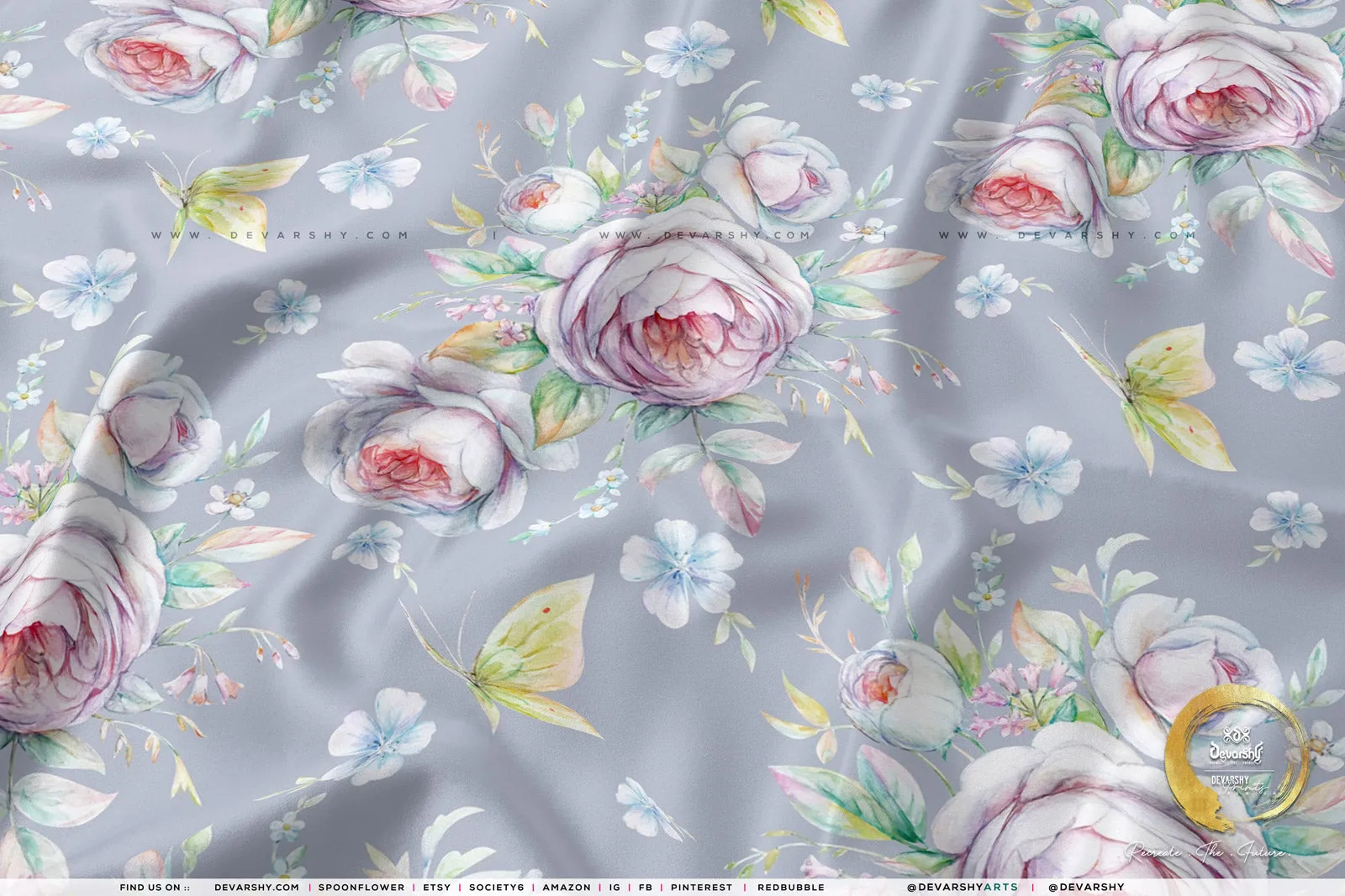 Florals Pattern Apparel Fabric 3Meters , 9 Designs | 8 Fabric Options | Fabric By the Yard | D20132