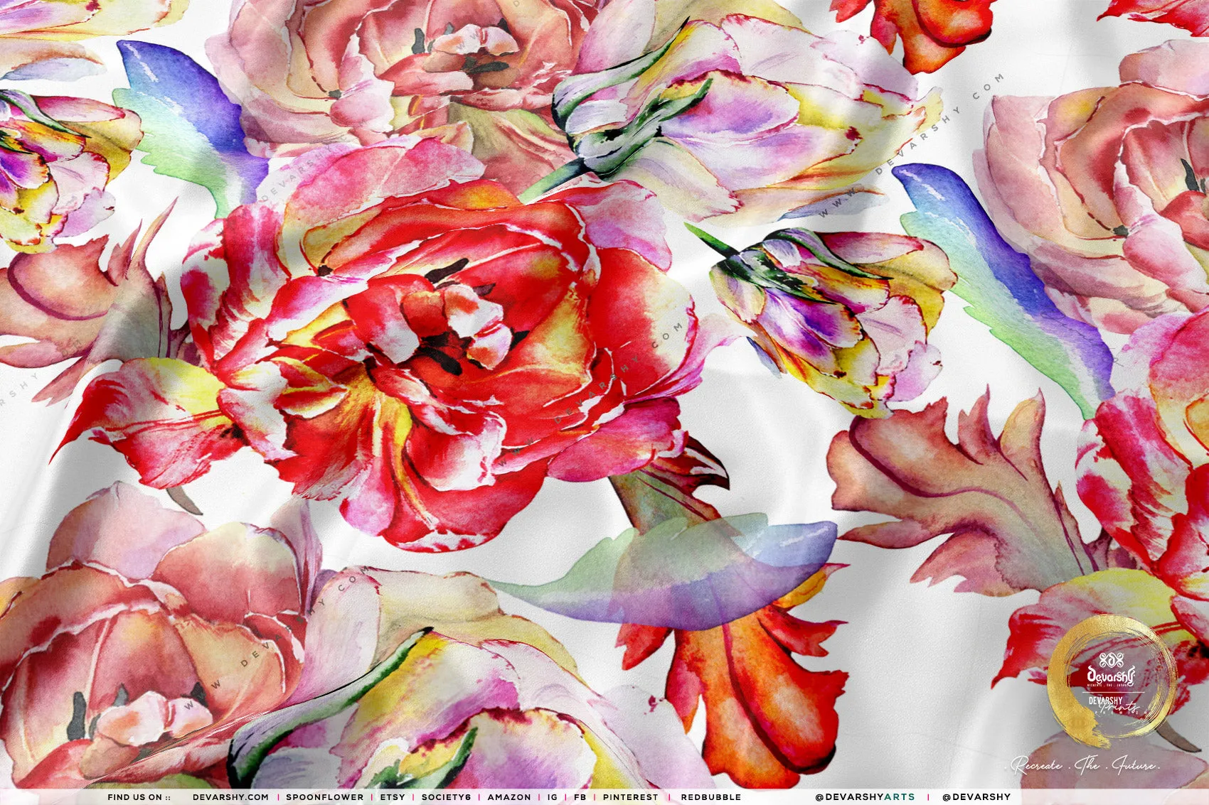 Florals Pattern Apparel Fabric 3Meters , 9 Designs | 8 Fabric Options | Fabric By the Yard | D20132