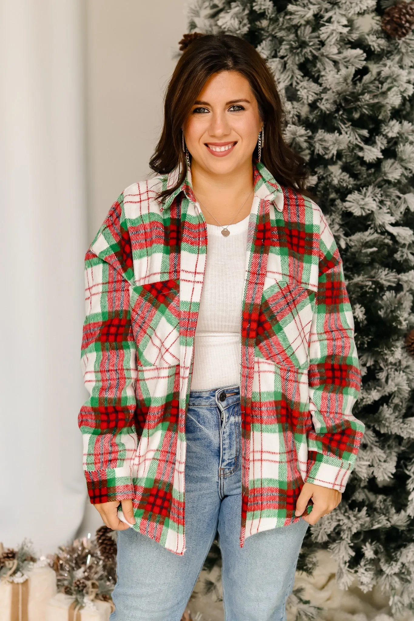 Gift Giving Plaid Shacket