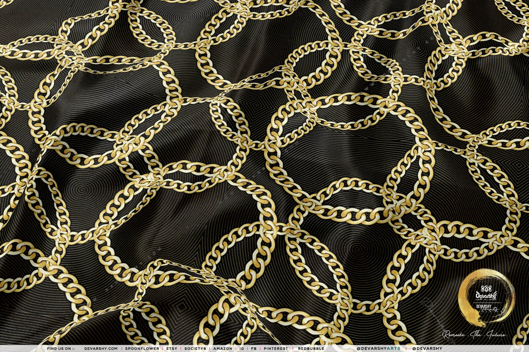 Gold Chains Apparel Fabric 3Meters , 6 Designs | 8 Fabrics Option | Baroque Fabric By the Yard | 041