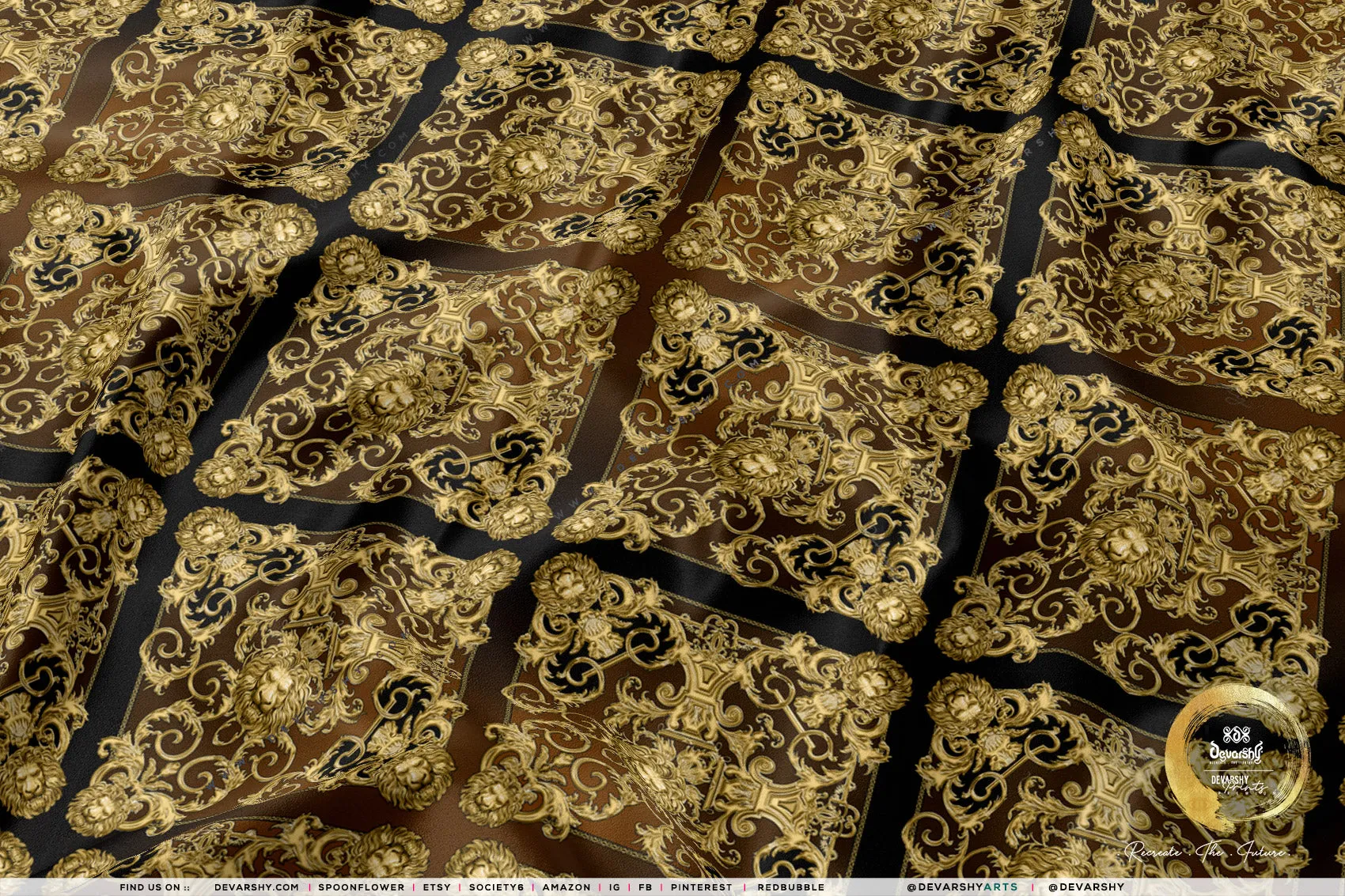 Golden Lion Apparel Fabric with 6 Designs | 8 Fabrics Option | Fabric By the Yard | D20140