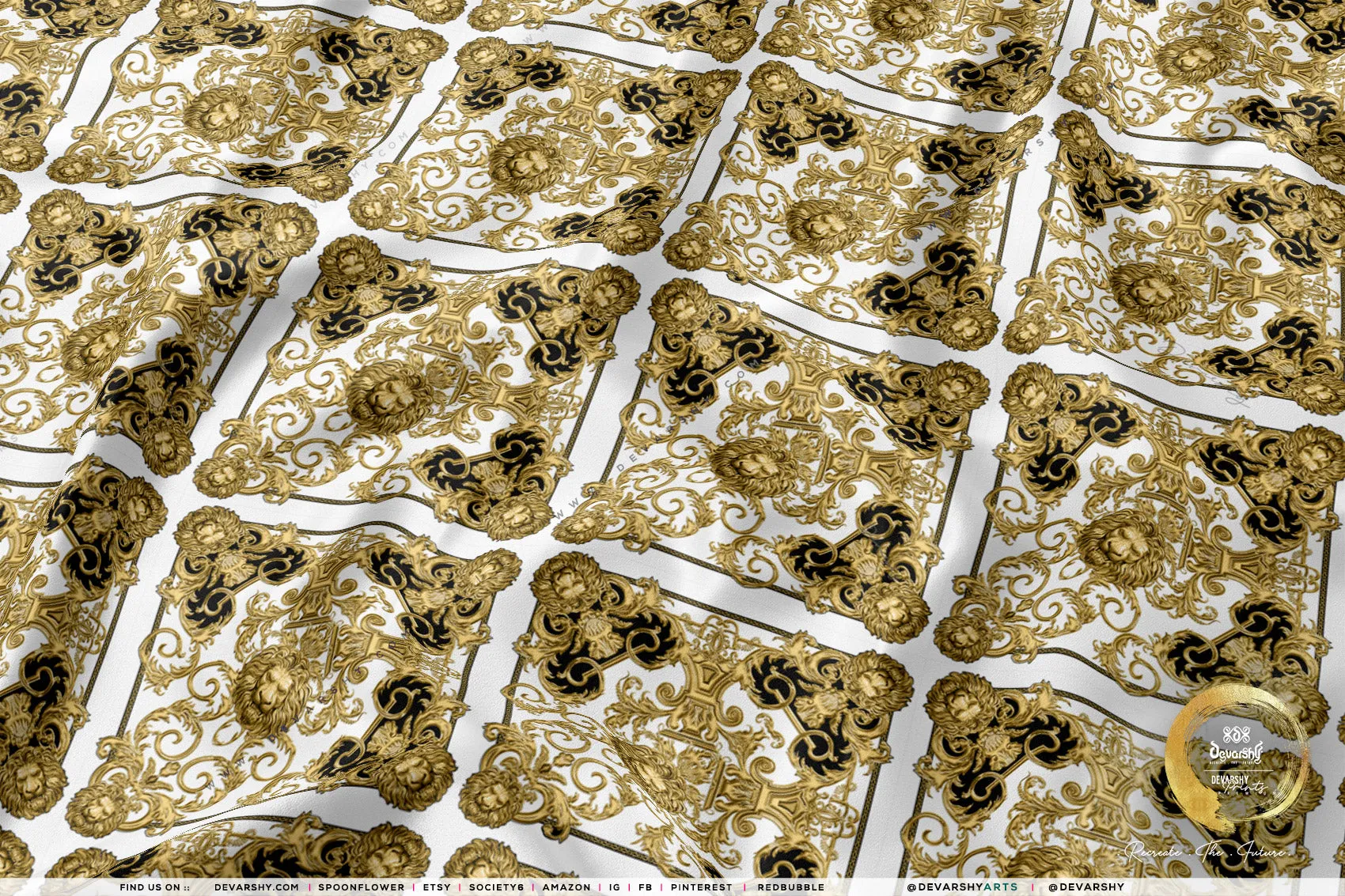 Golden Lion Apparel Fabric with 6 Designs | 8 Fabrics Option | Fabric By the Yard | D20140