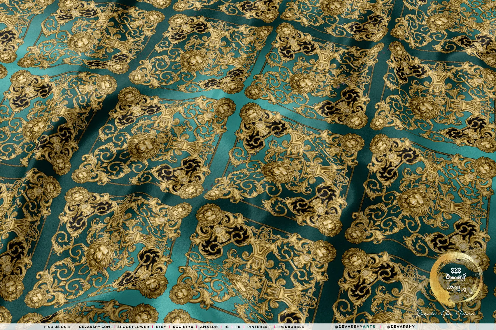 Golden Lion Apparel Fabric with 6 Designs | 8 Fabrics Option | Fabric By the Yard | D20140