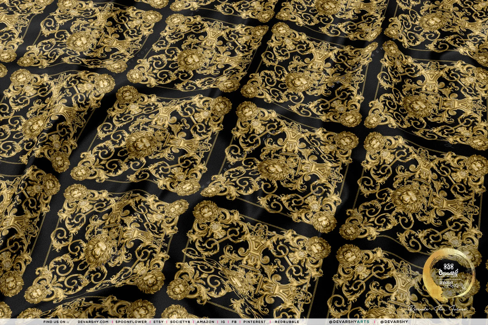 Golden Lion Apparel Fabric with 6 Designs | 8 Fabrics Option | Fabric By the Yard | D20140