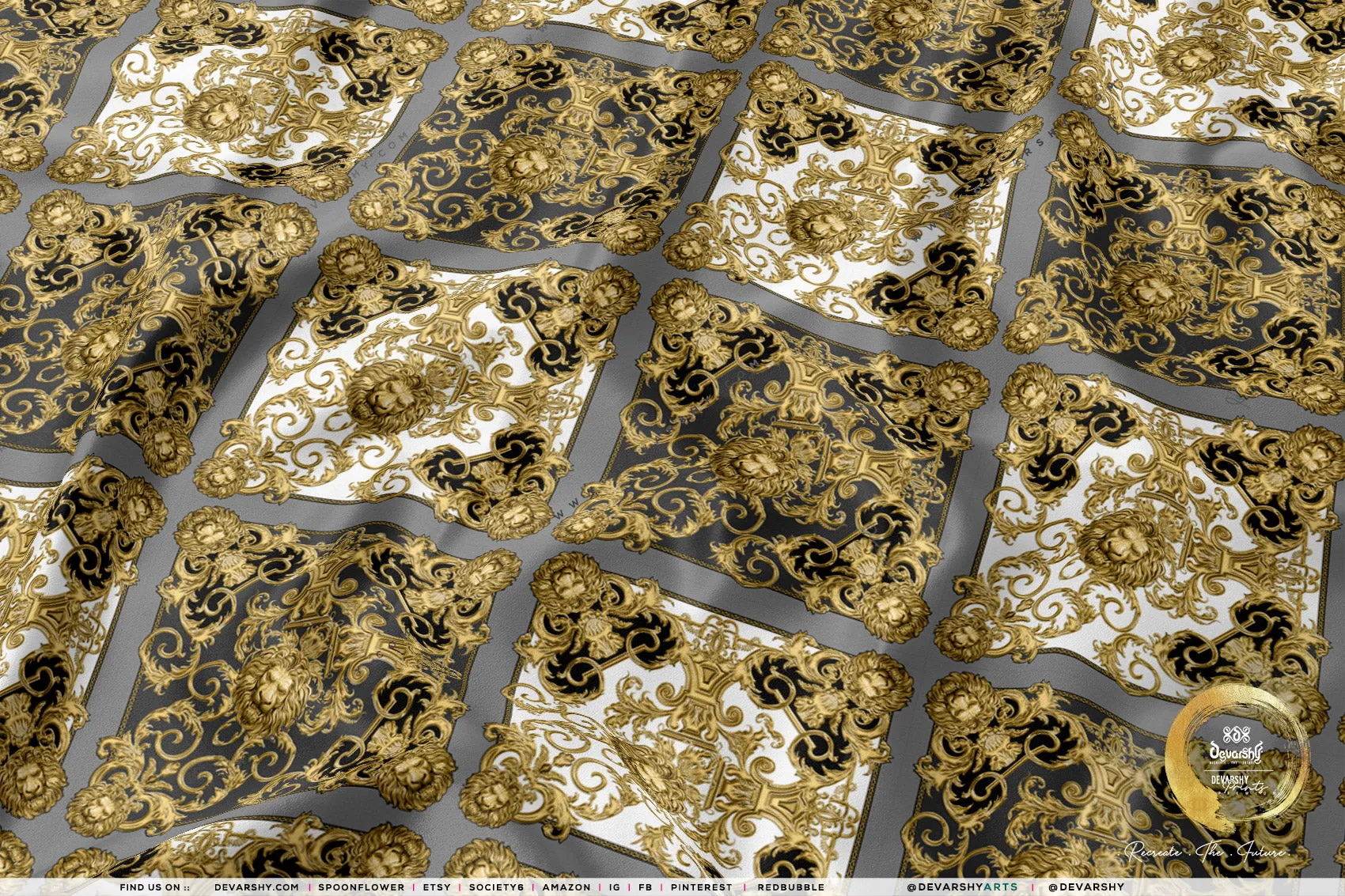 Golden Lion Apparel Fabric with 6 Designs | 8 Fabrics Option | Fabric By the Yard | D20140