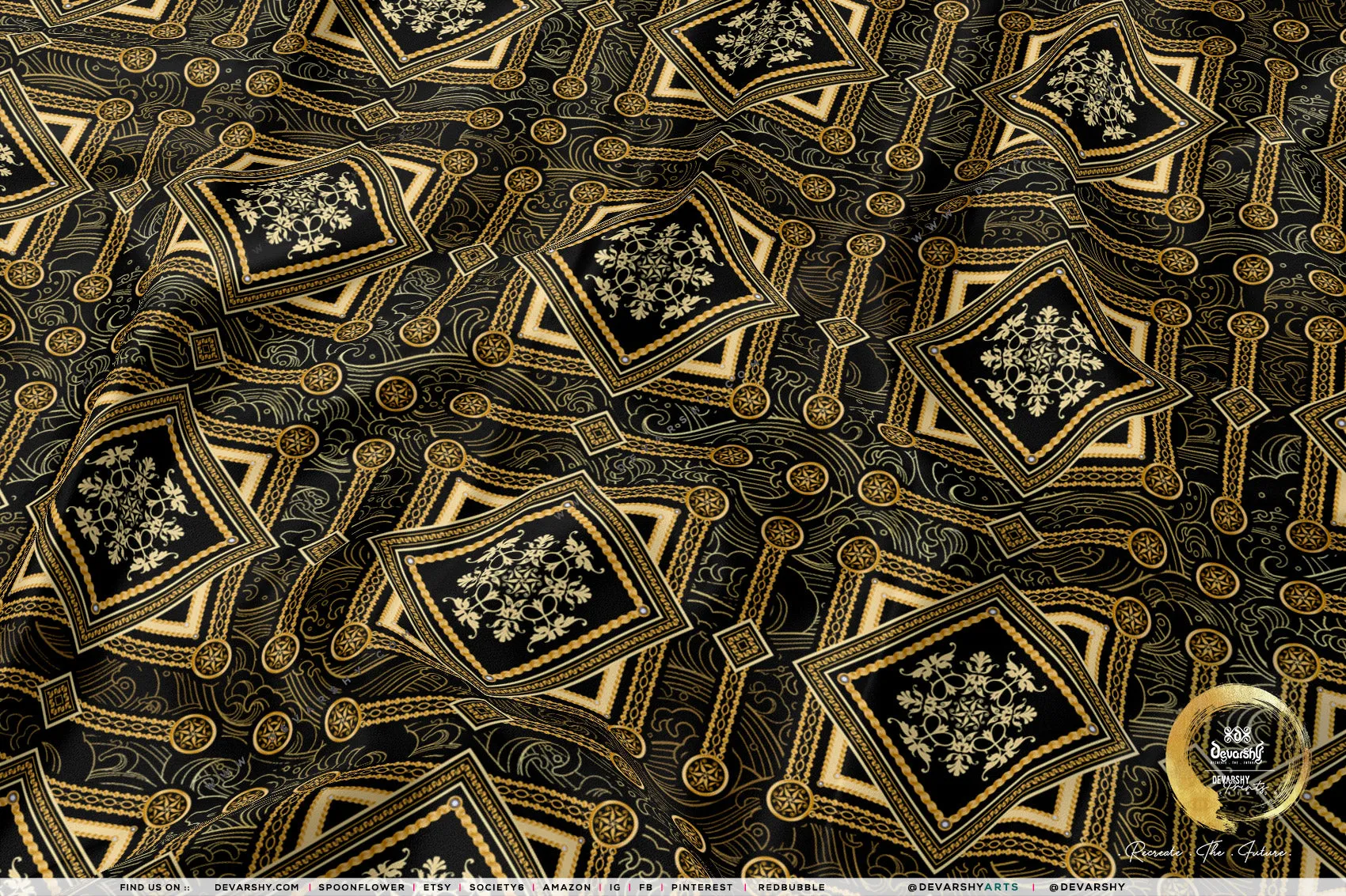 Italian Square Apparel Fabric 3Meters , 9 Designs | 8 Fabric Options | Baroque Fabric By the Yard | D20334