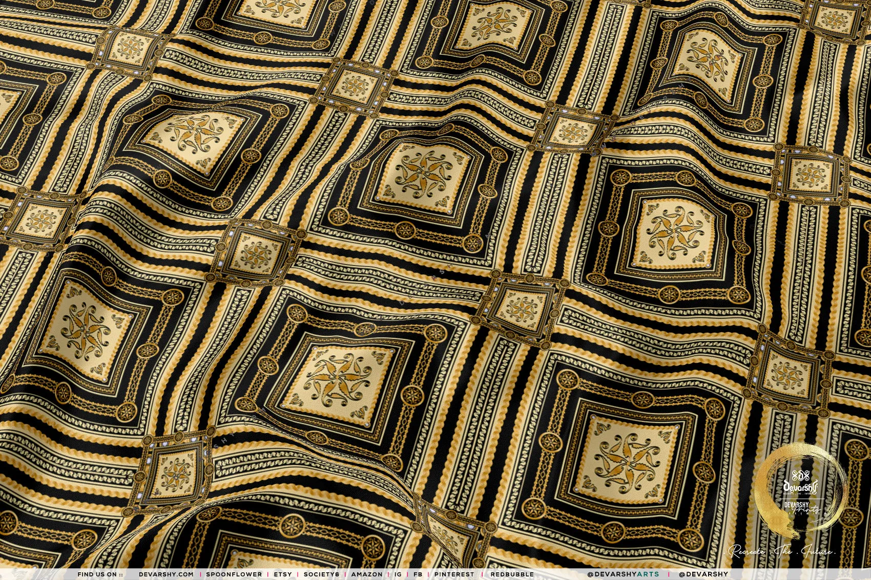 Italian Square Apparel Fabric 3Meters , 9 Designs | 8 Fabric Options | Baroque Fabric By the Yard | D20334