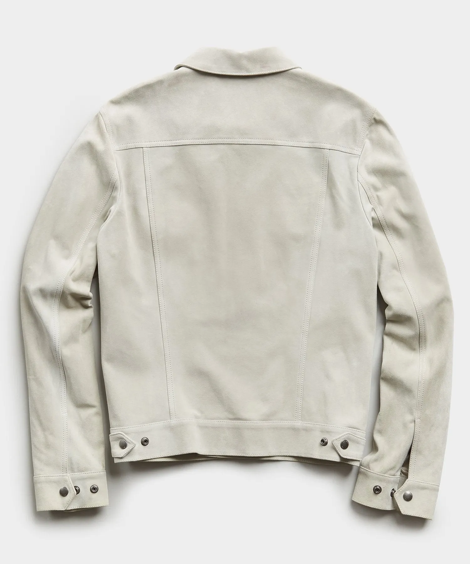 Italian Suede Snap Dylan Jacket in Stone