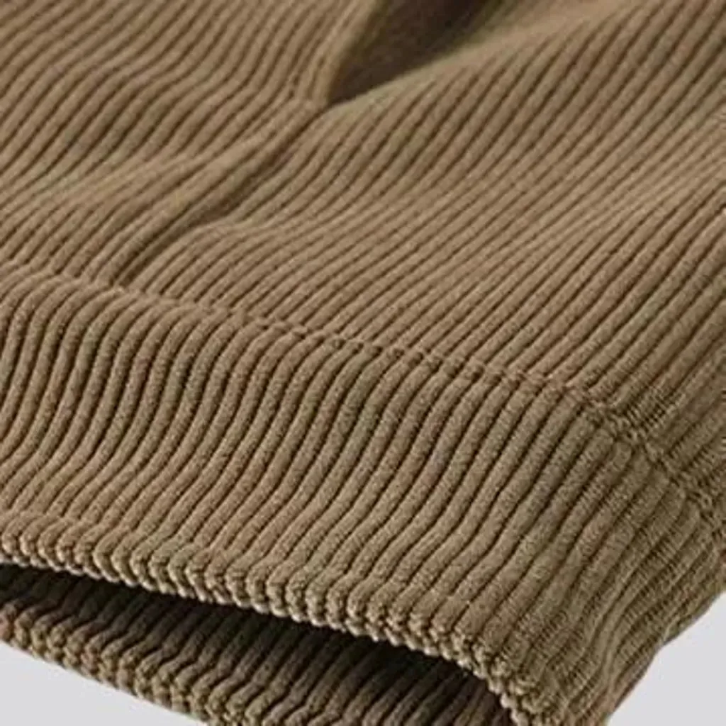 Medium length regular fit men's corduroy coat