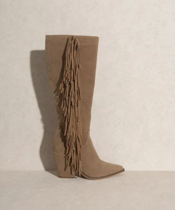 OUT WEST - Knee-High Fringe Boots