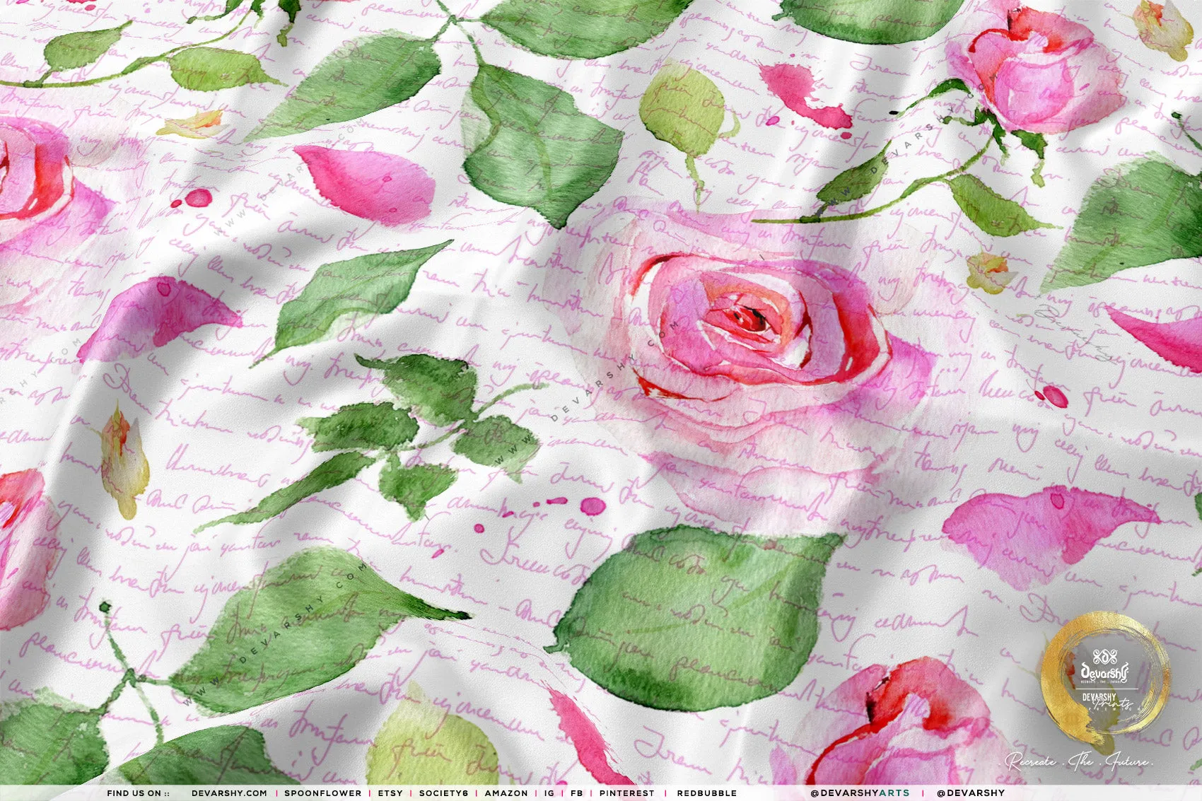 Painted Floral Apparel Fabric 3Meters , 9 Designs | 8 Fabrics Option | Fabric By the Yard | D20165