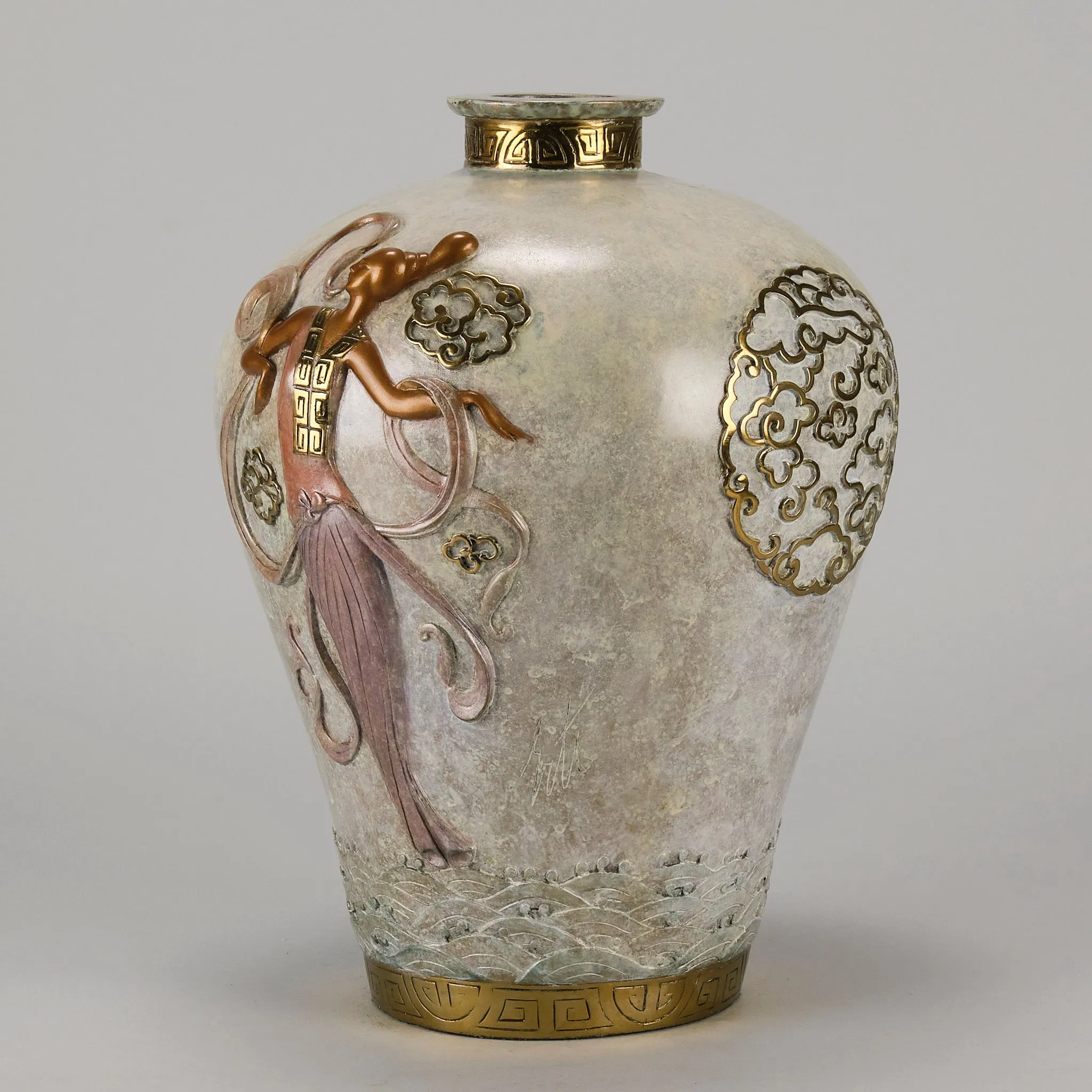 "Oriental Mystery Bronze Vase" by Erté