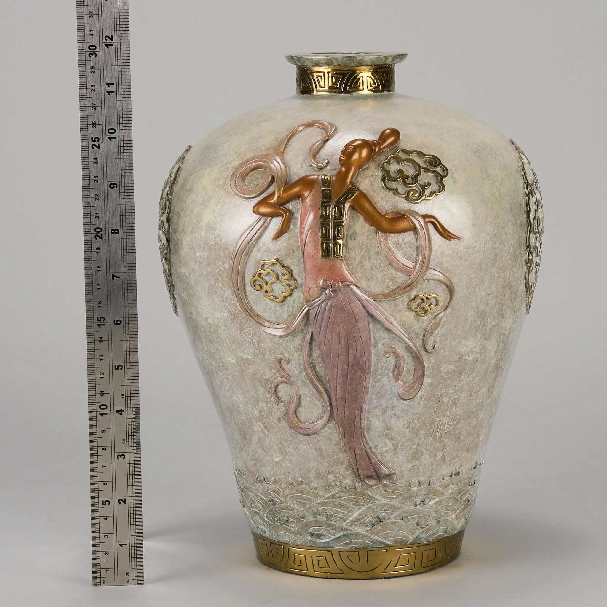 "Oriental Mystery Bronze Vase" by Erté