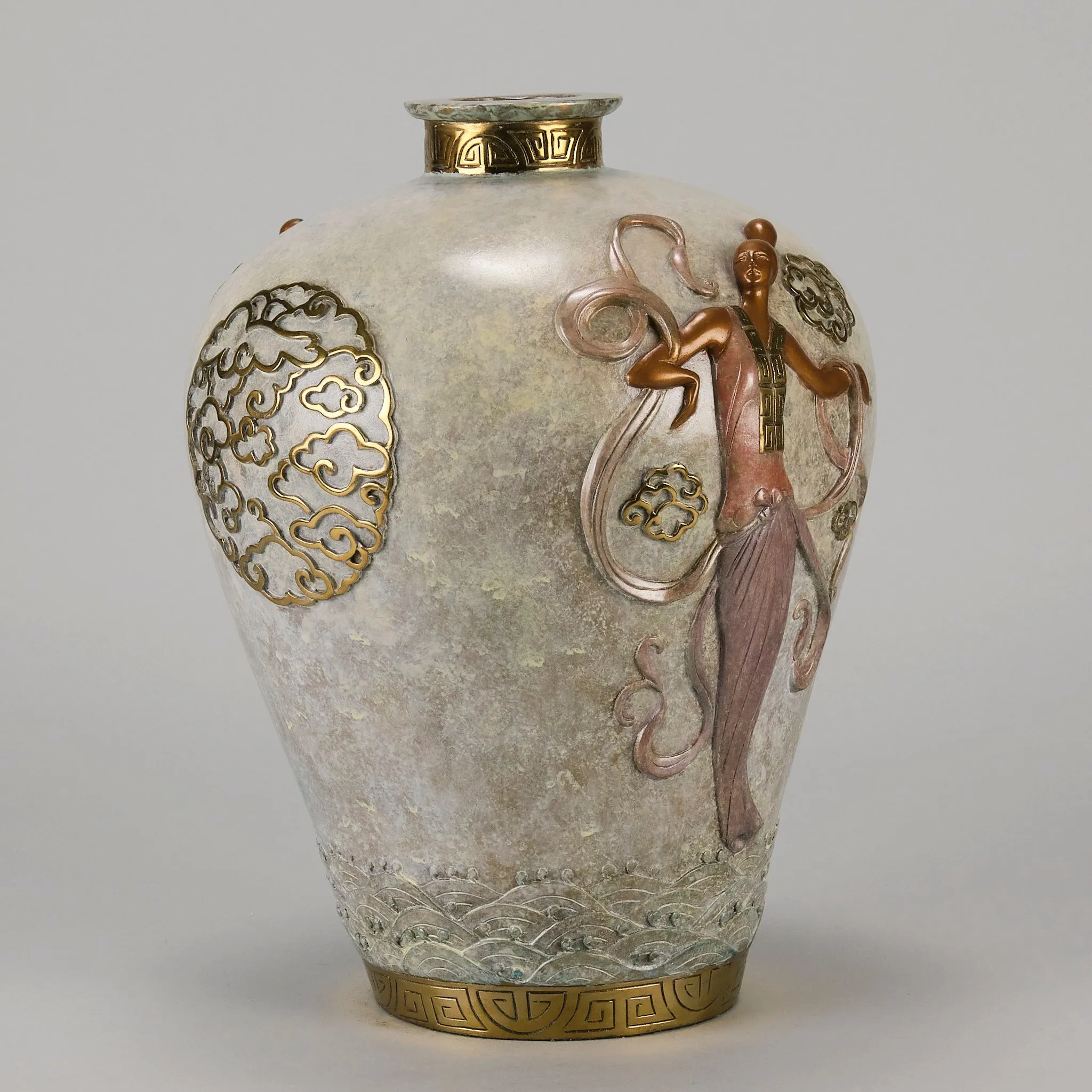 "Oriental Mystery Bronze Vase" by Erté